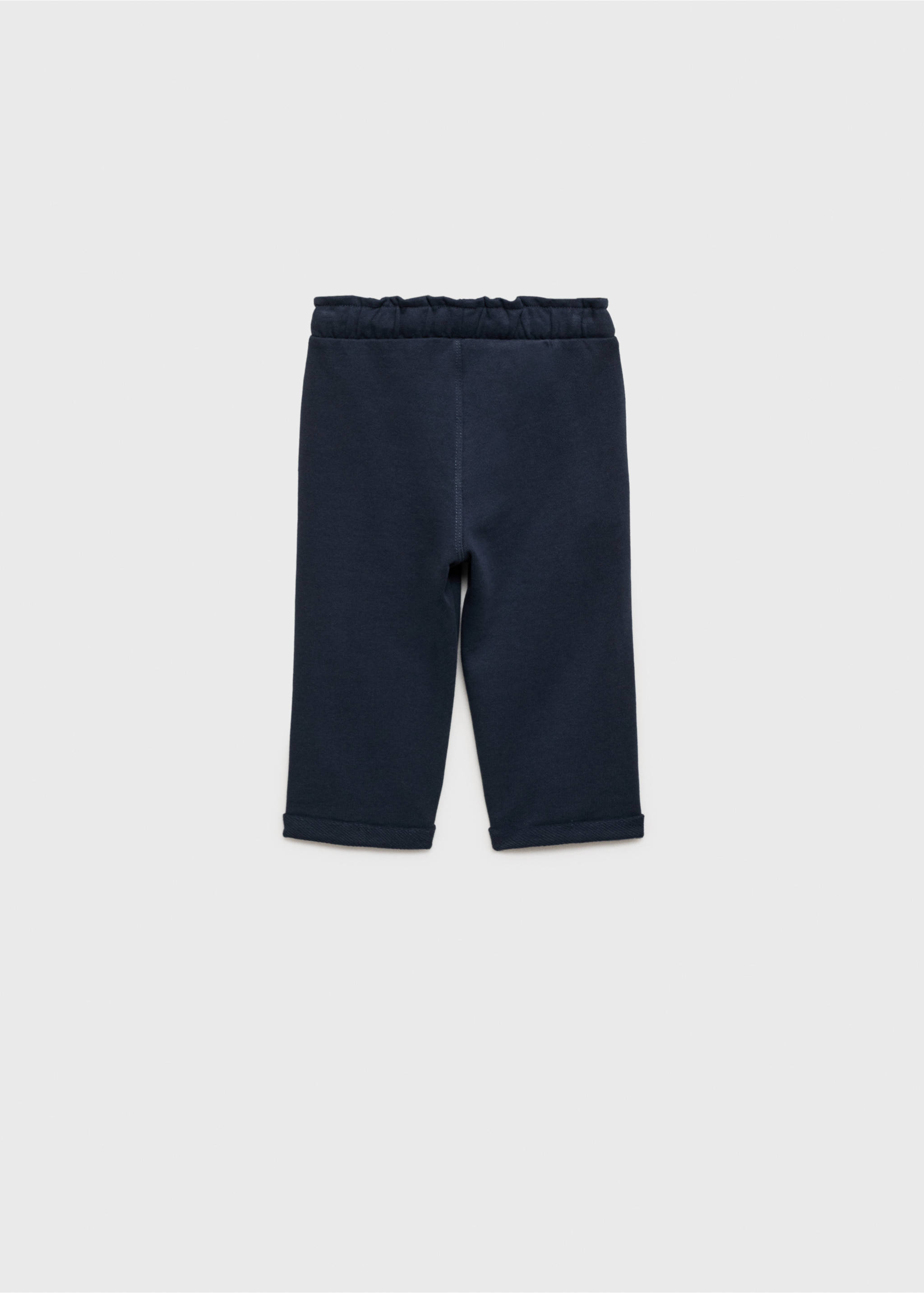 Elastic waist cotton trousers - Reverse of the article, Dark Navy. Ref: 87080620-00.