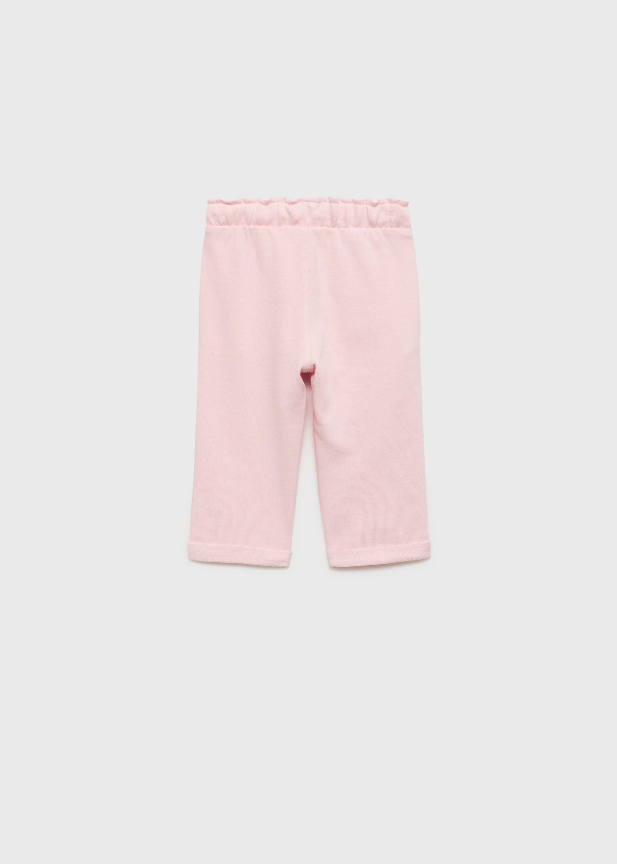 Elastic waist cotton trousers - Reverse of the article, Pink. Ref: 87080620-00.