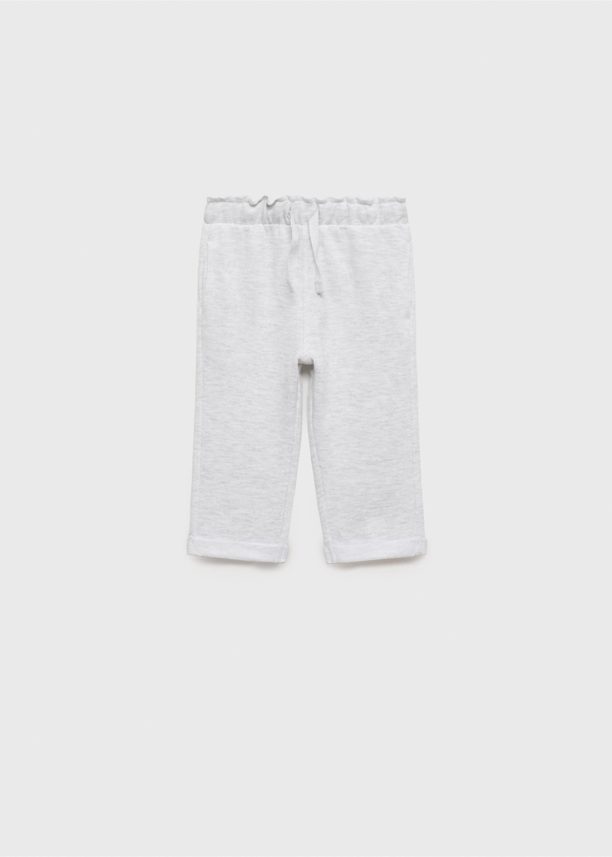 Elastic waist cotton trousers - Article without model, Light Heather Grey. Ref: 87080620-00.