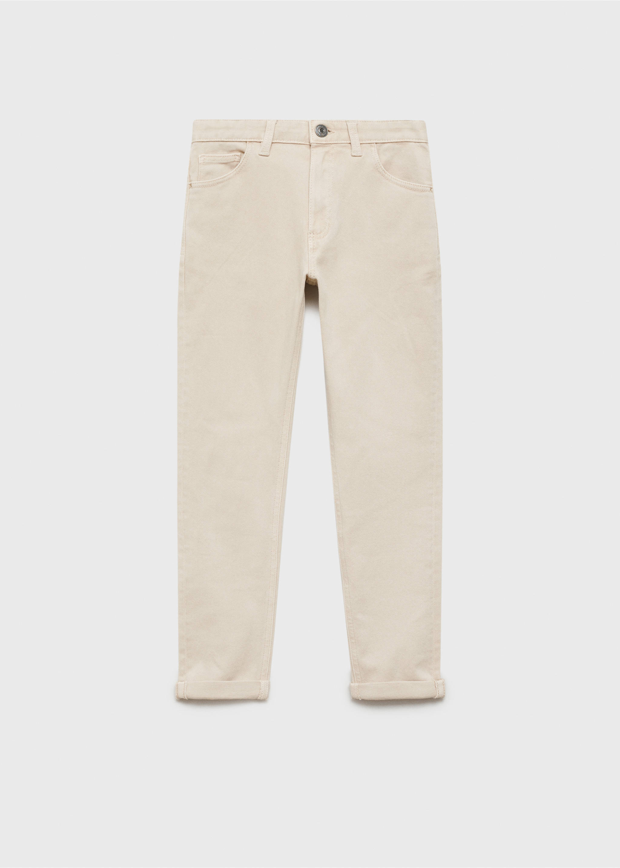 Jean droit coton - Article sans modèle, Beige. Ref: 87080622-00.