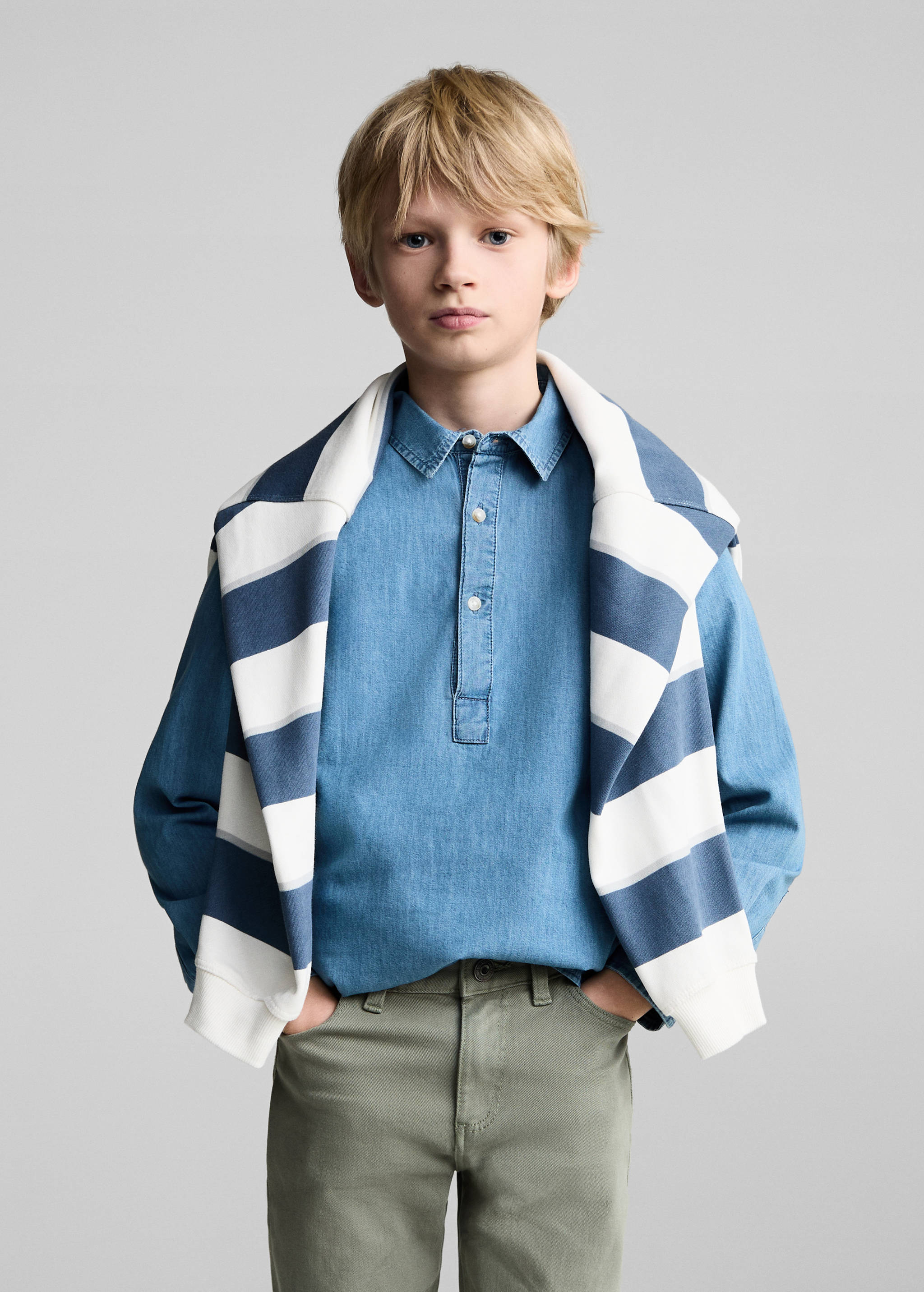 Straight cotton jeans - Medium plane