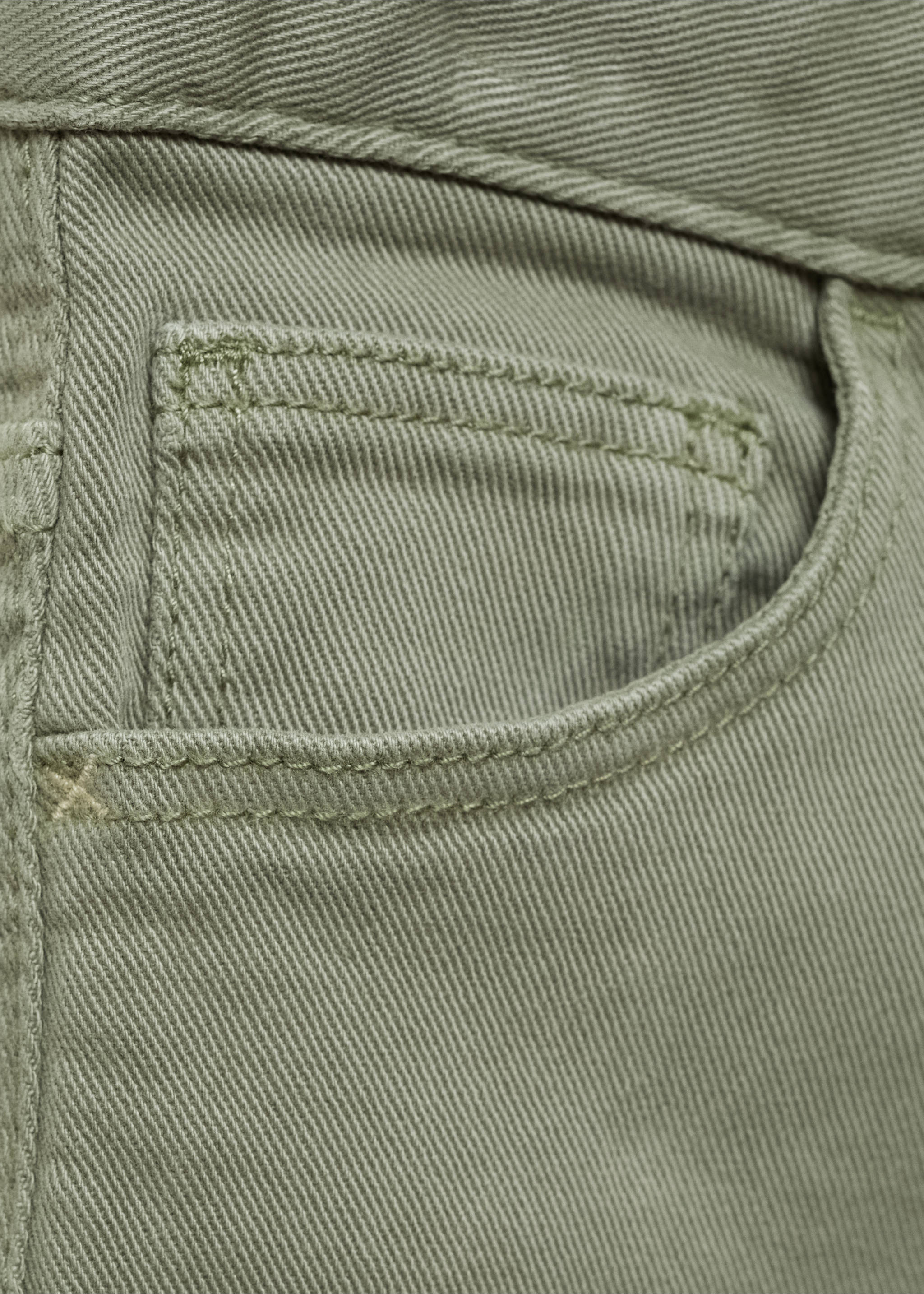 Straight cotton jeans - Details of the article 8, Khaki. Ref: 87080622-00.