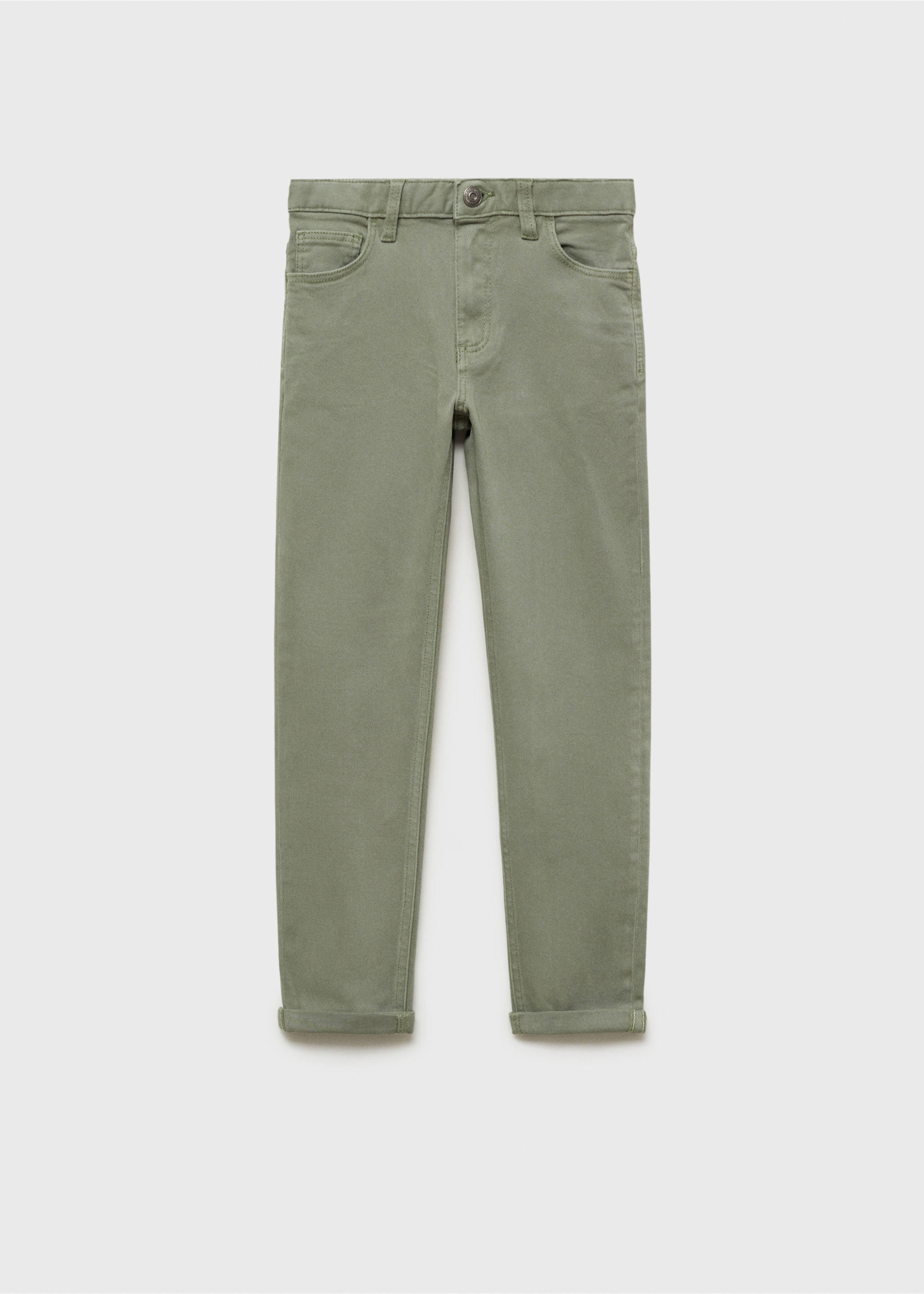 Straight cotton jeans - Article without model, Khaki. Ref: 87080622-00.