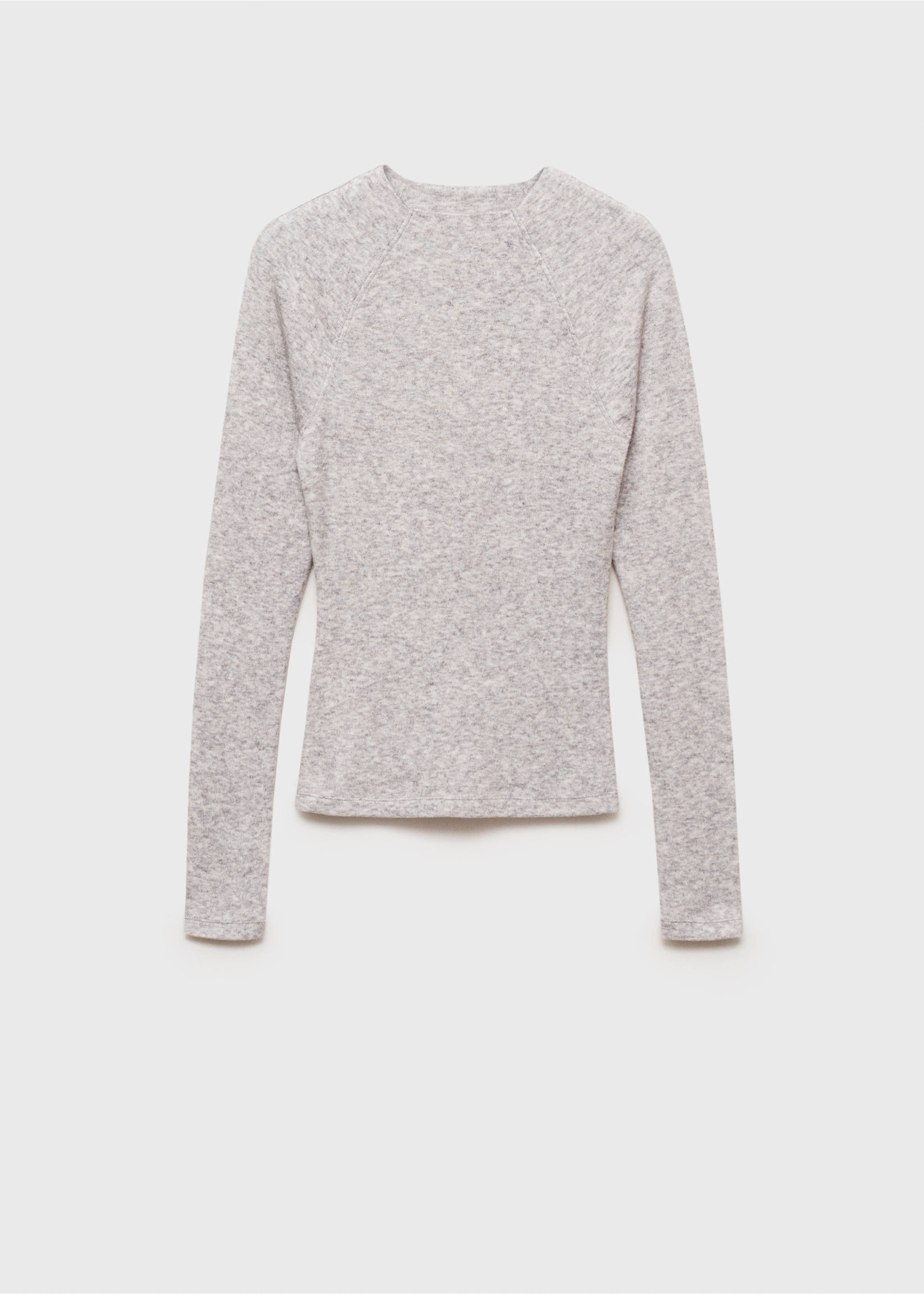 Decorative seam T-shirt - Article without model, Light Heather Grey. Ref: 87080623-00.