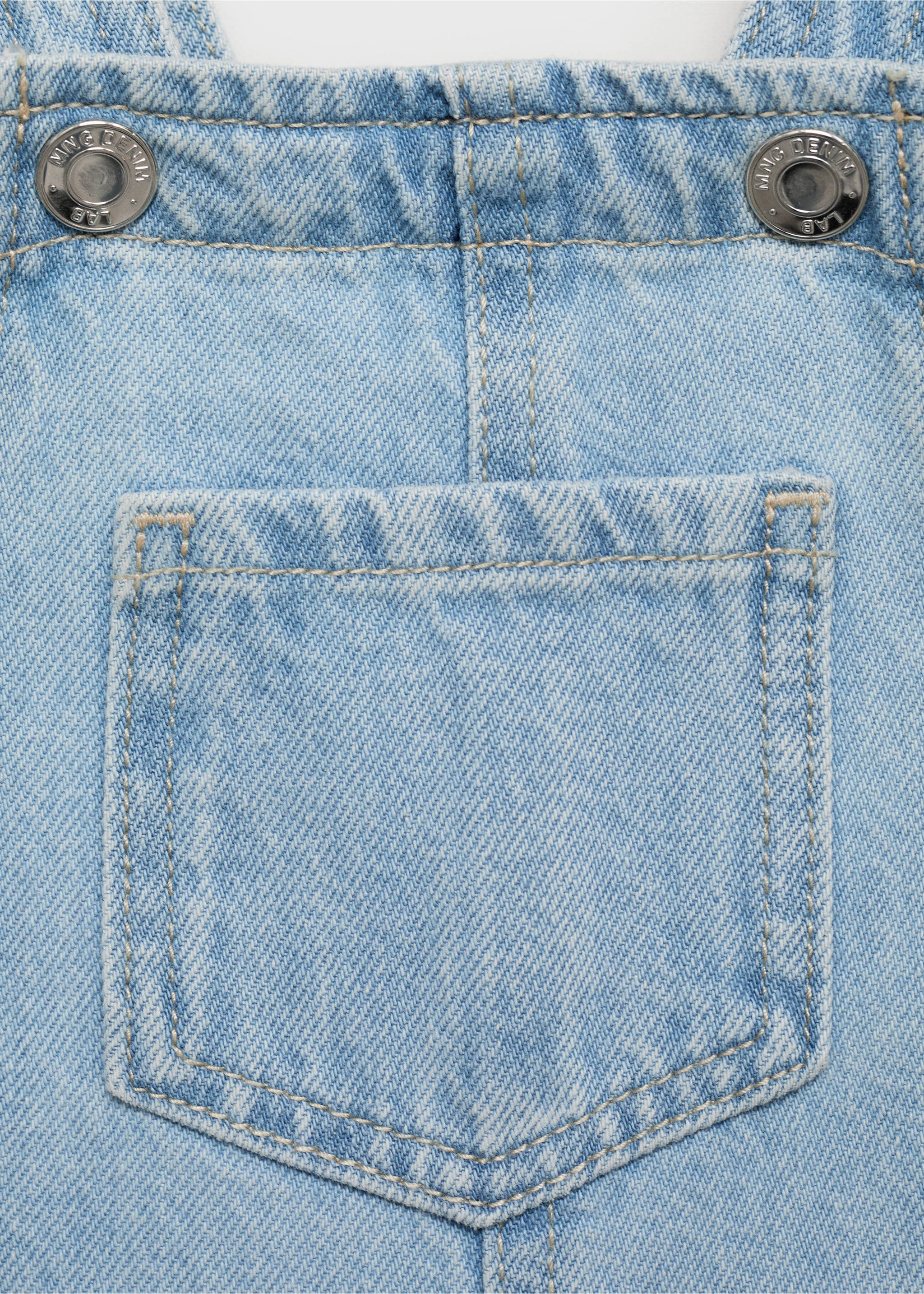 Peto largo vaquero - Detalle del artículo 8, Azul claro. Ref: 87080627-00.