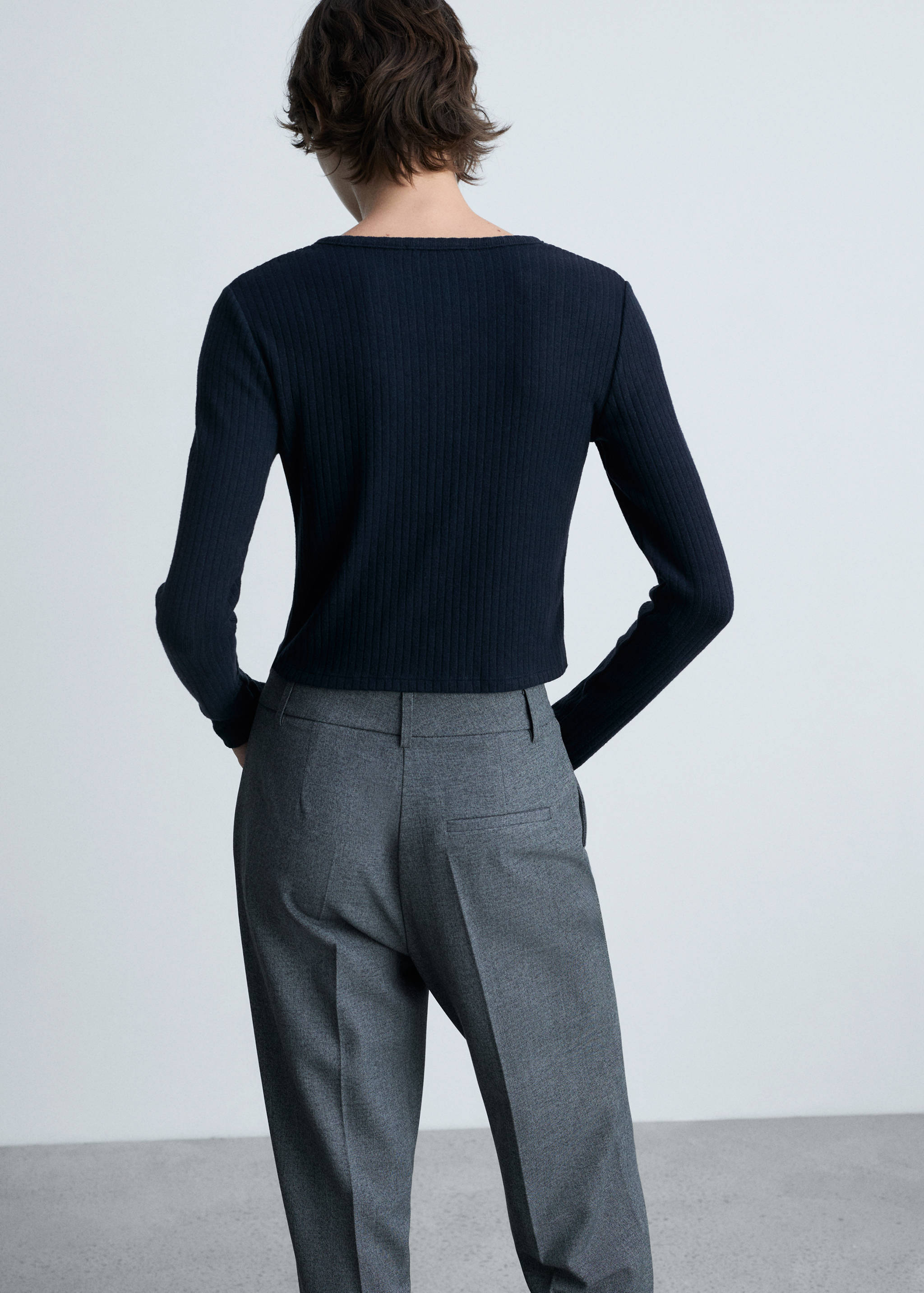 Cárdigan canalé botones - Reverso del artículo