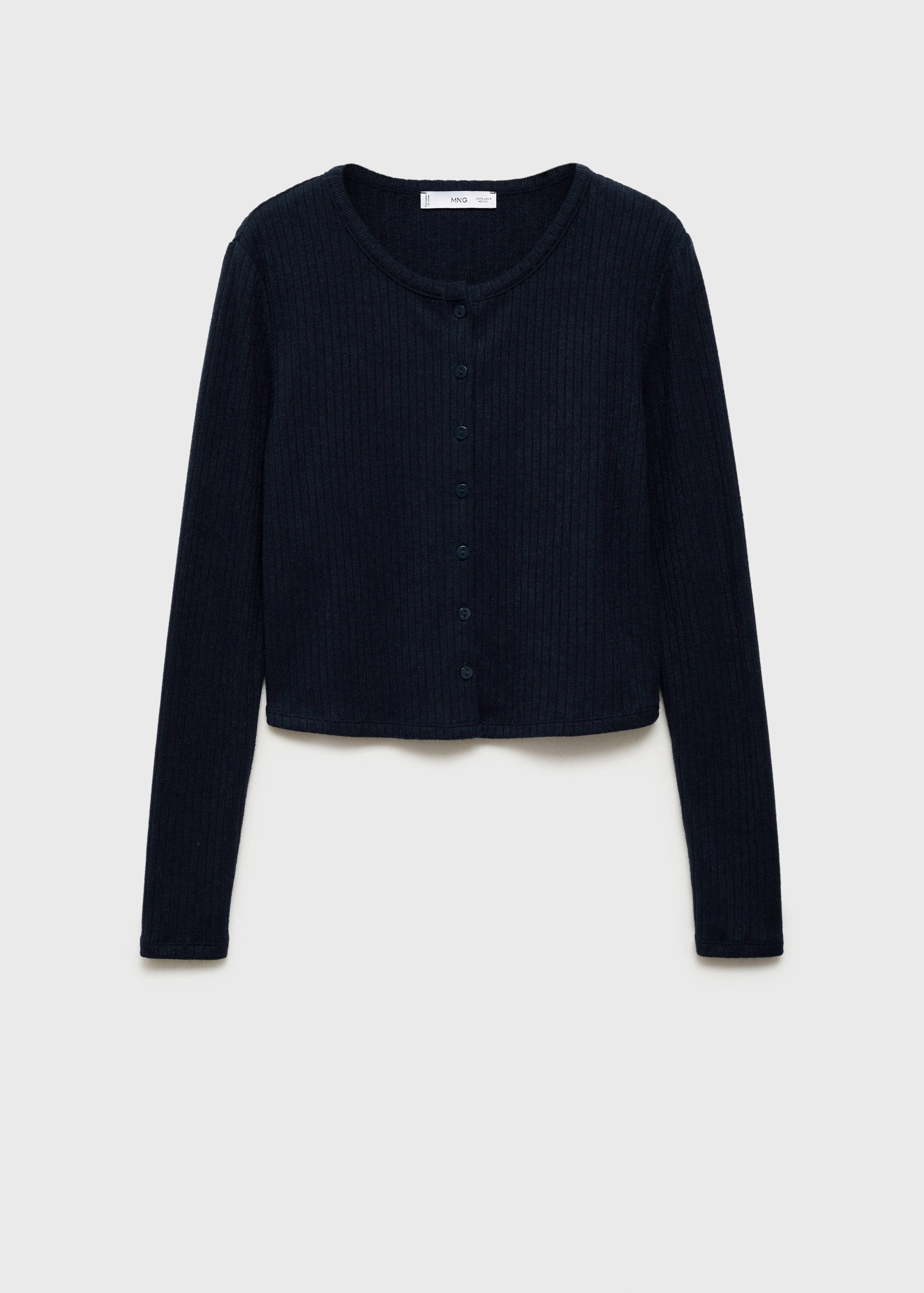 Geknöpfter Cardigan mit Rippstruktur - Artikel ohne Model