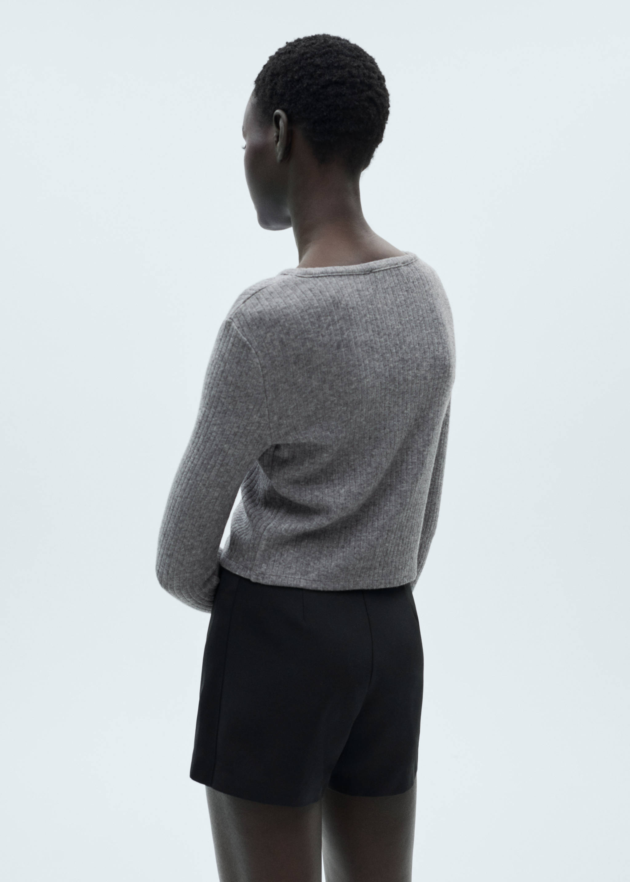 Cárdigan canalé botones - Reverso del artículo