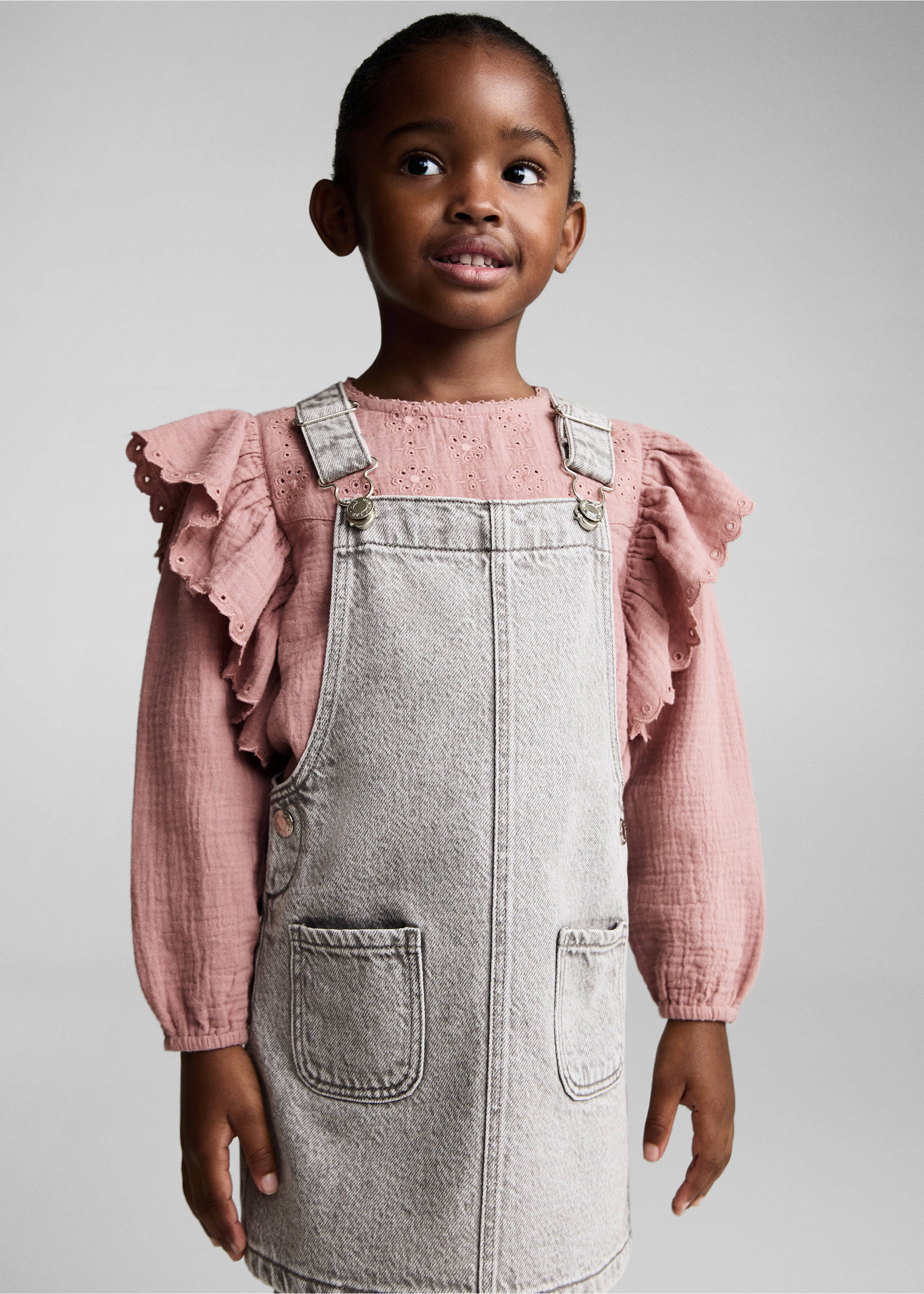 Bluse mit Broderie Anglaise - Allgemeine Ansicht, Rosa. Ref: 87080633-00.