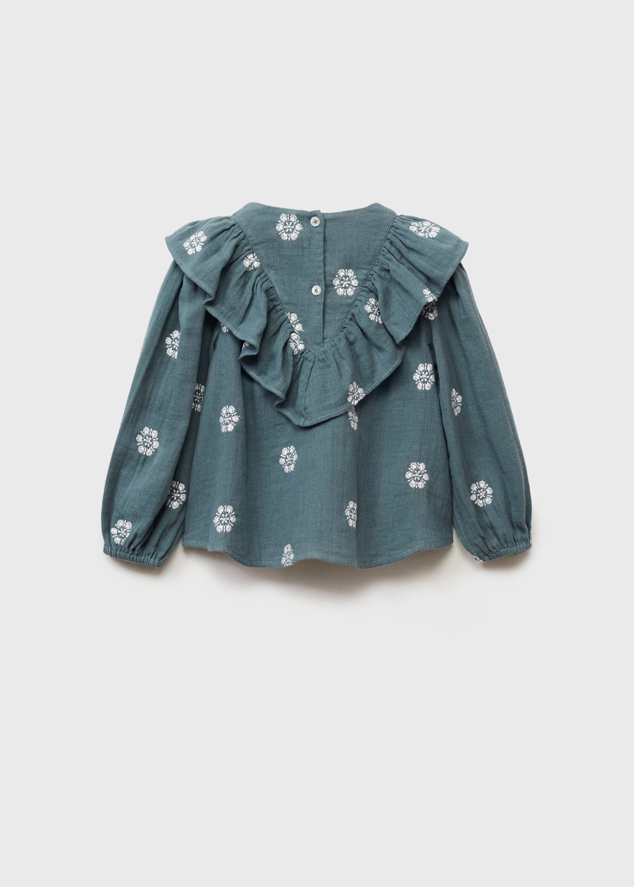 Bedrukte blouse met ruches - Achterkant van het artikel