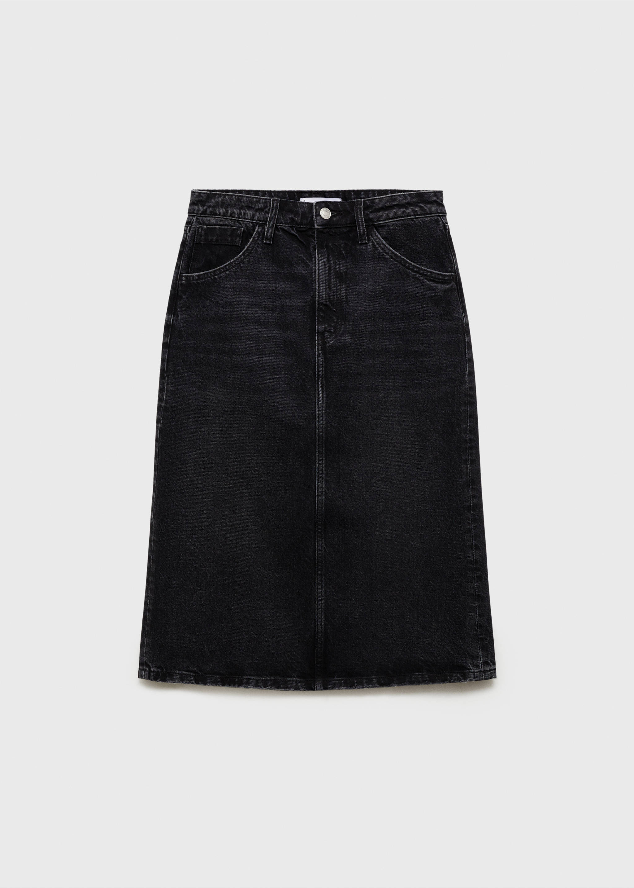 Jupe midi denim - Article sans modèle, Black denim. Ref: 87080636-00.