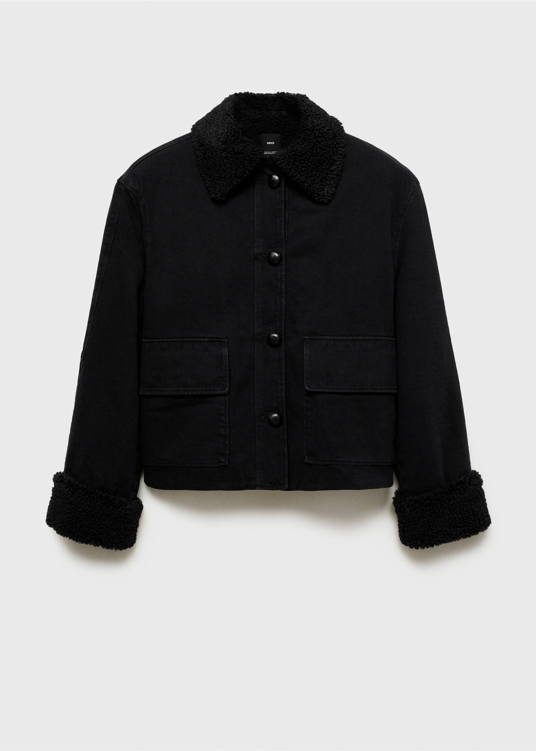 Double-sided fleece jacket - Article without model, Black denim. Ref: 87080637-00.
