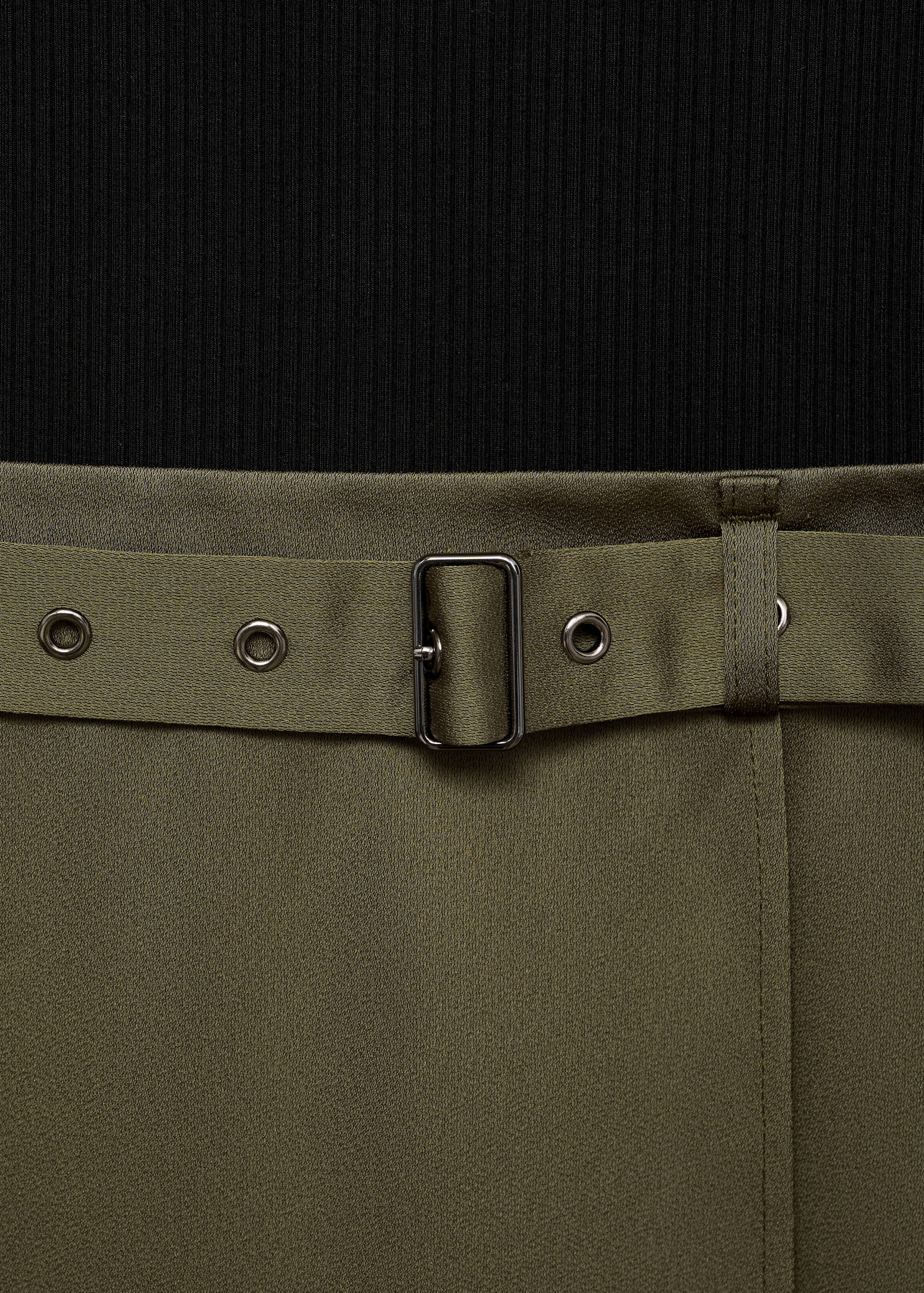 Combined woven dress with belt - Details of the article 8