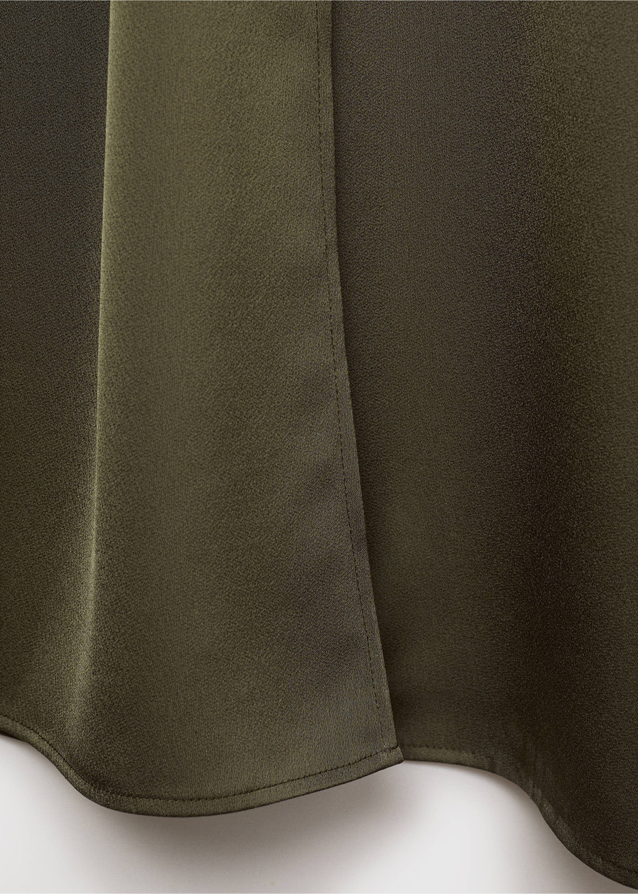 Combined woven dress with belt - Details of the article 0, Khaki. Ref: 87080639-00.