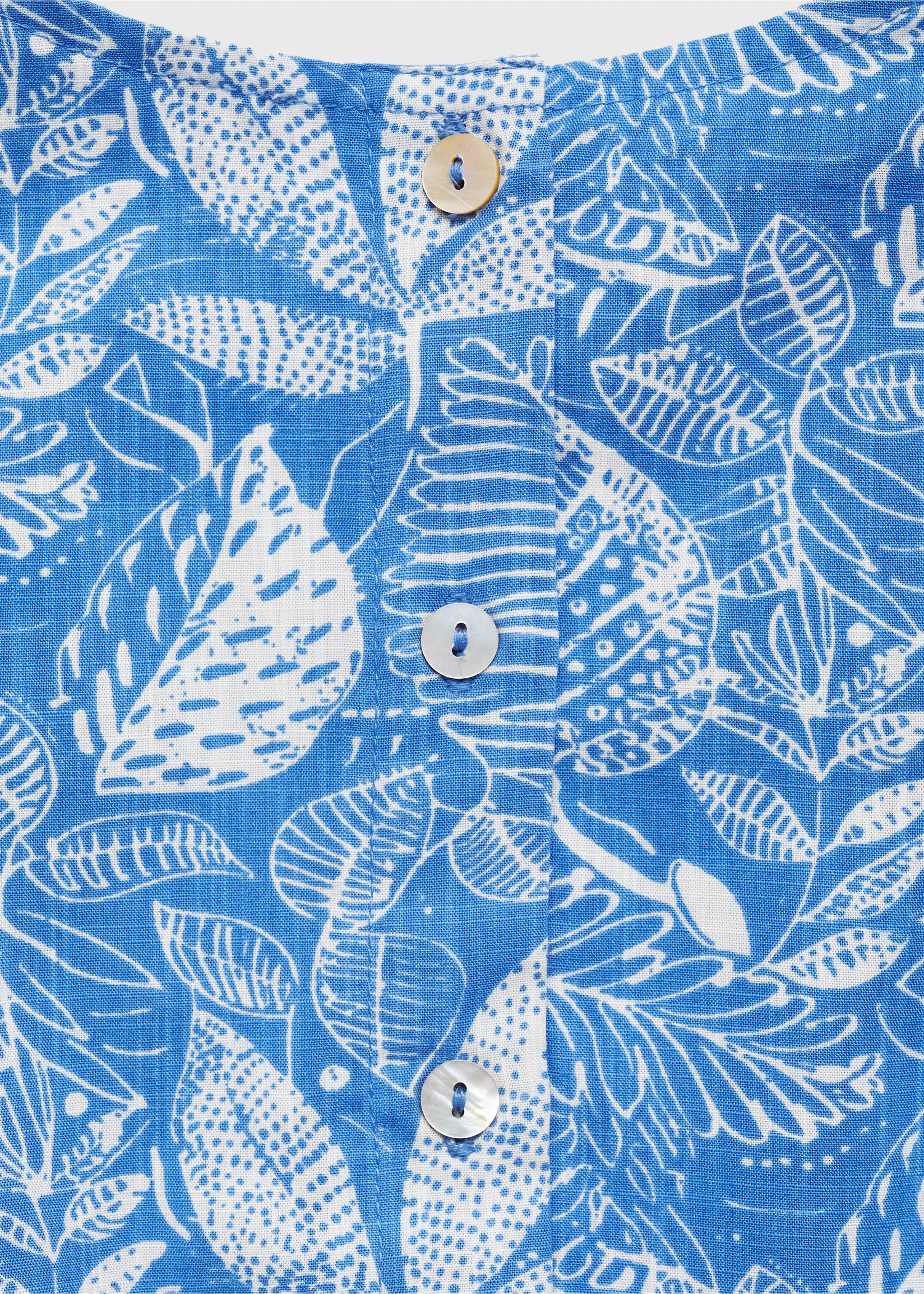 Printed jumpsuit with openings - Details of the article 0, Blue. Ref: 87080641-00.