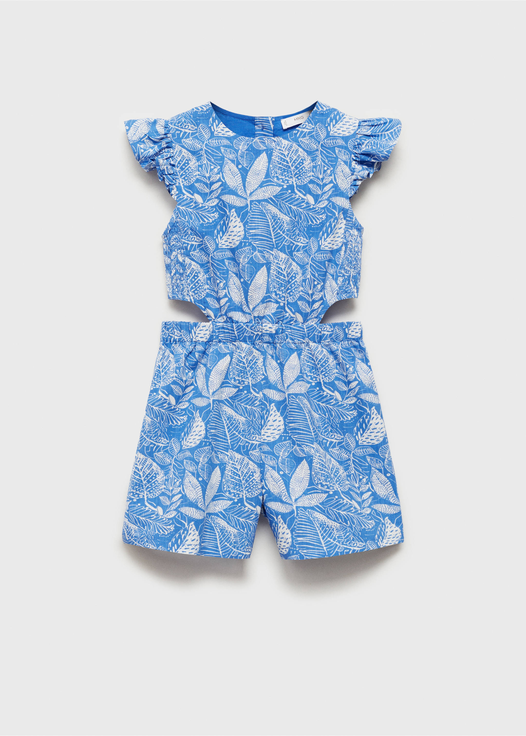 Printed jumpsuit with openings - Article without model, Blue. Ref: 87080641-00.