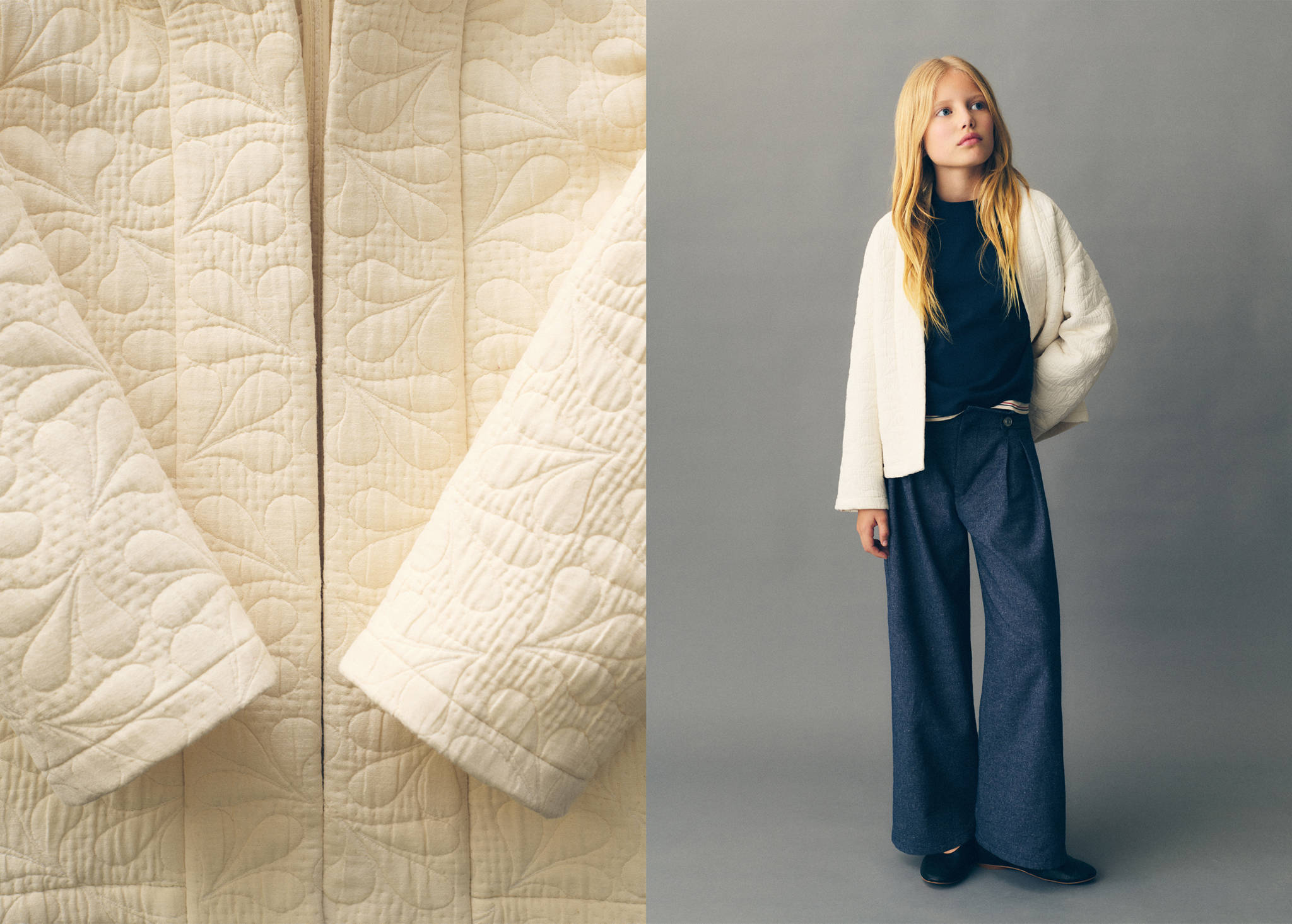 Textured embroidered jacket - Panoramic plane