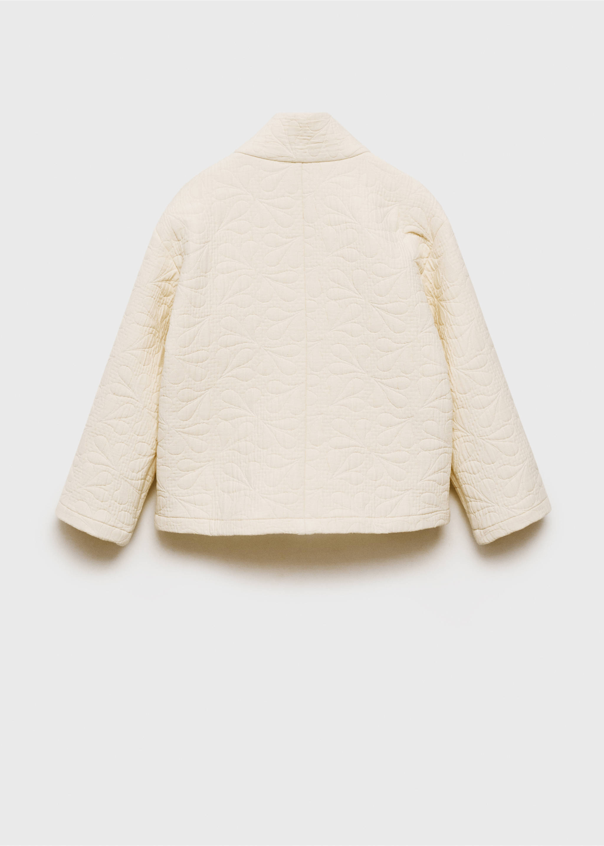 Texturierte Jacke mit Stickereien - Rückseite des Artikels, Ecru. Ref: 87080646-00.