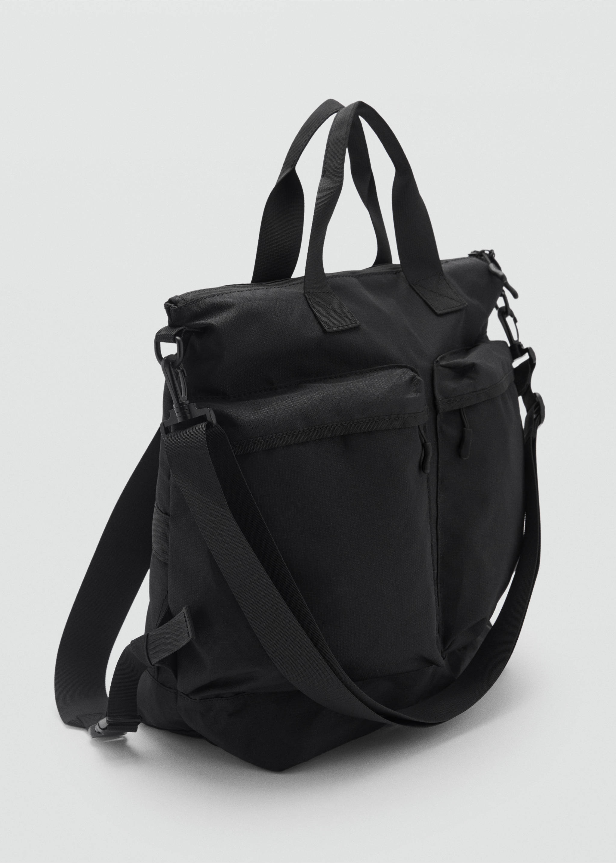 Multi-functional backpack with pockets - Medium plane, Black. Ref: 87080647-00.
