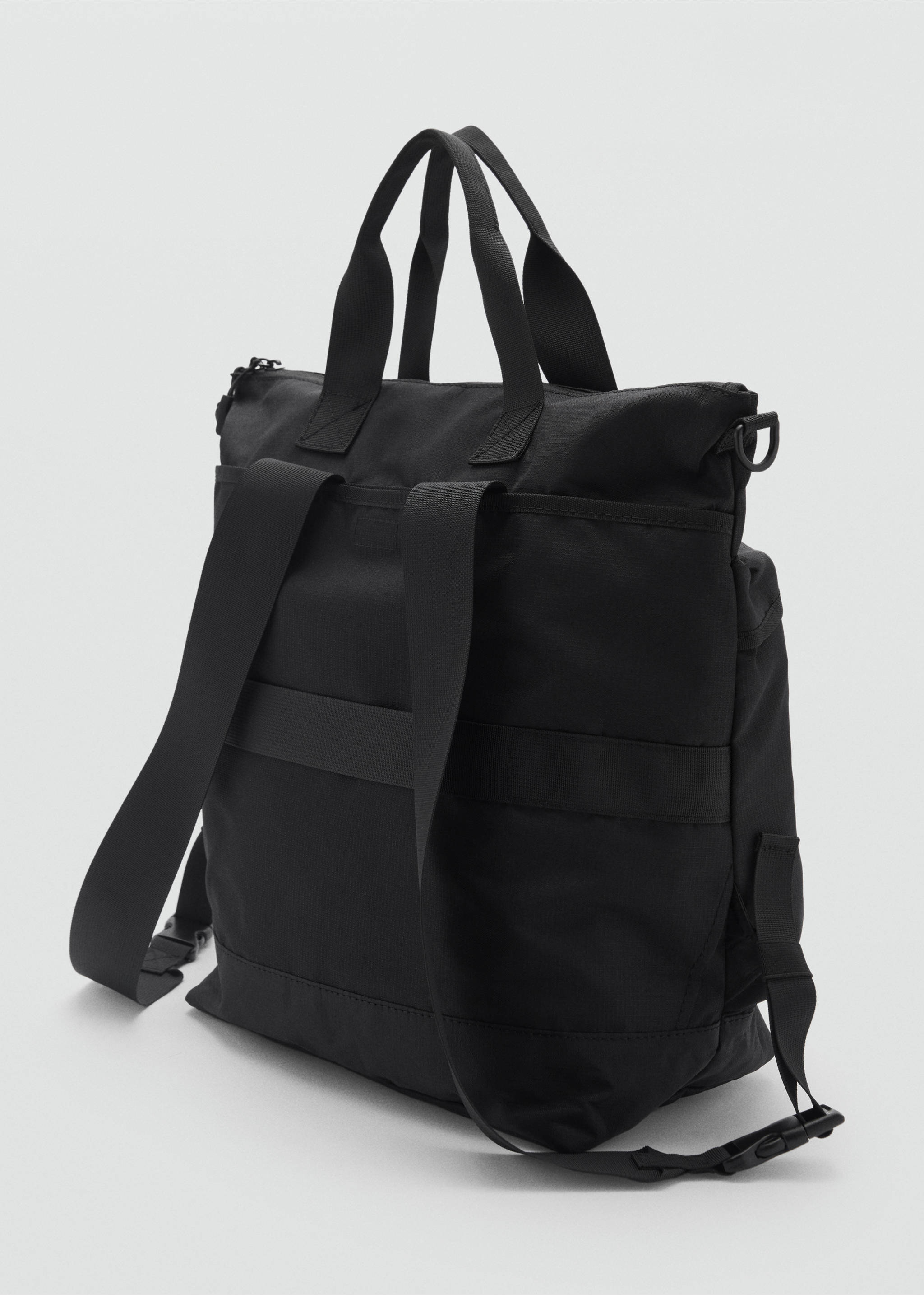 Multi-functional backpack with pockets - Details of the article 1, Black. Ref: 87080647-00.