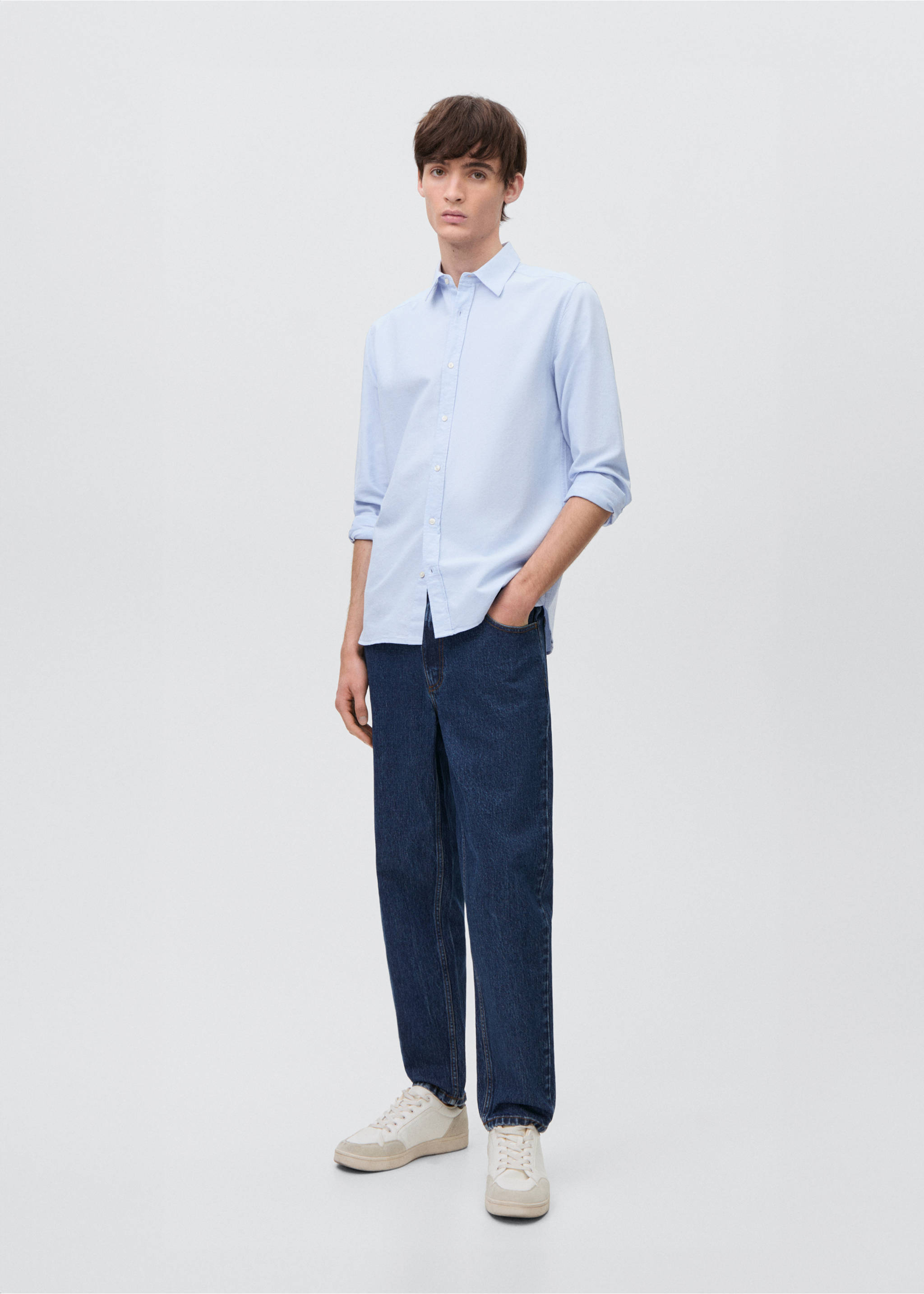 Oxford-Hemd - Allgemeine Ansicht, Himmelblau. Ref: 87081053-00.