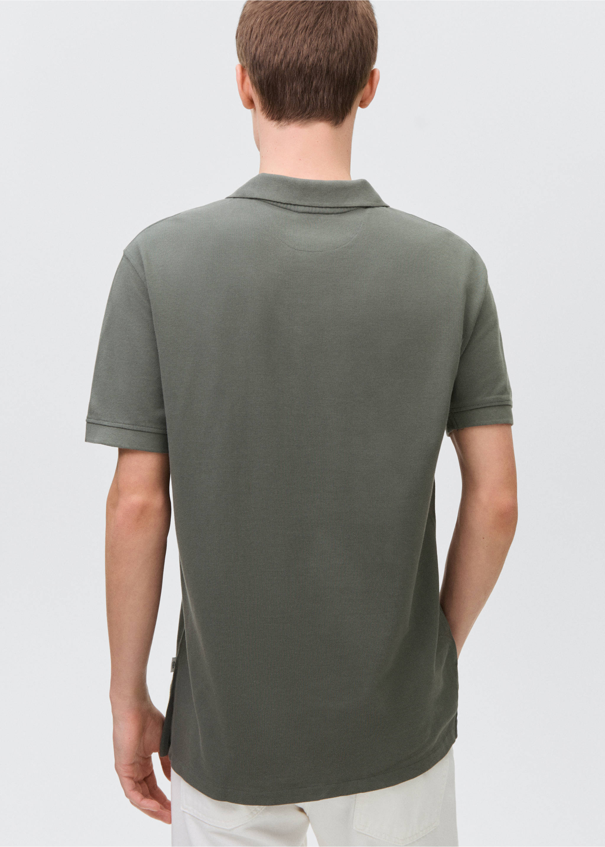 Polo cotó piqué - Revers de l'article, Caqui. Ref: 87081055-00.