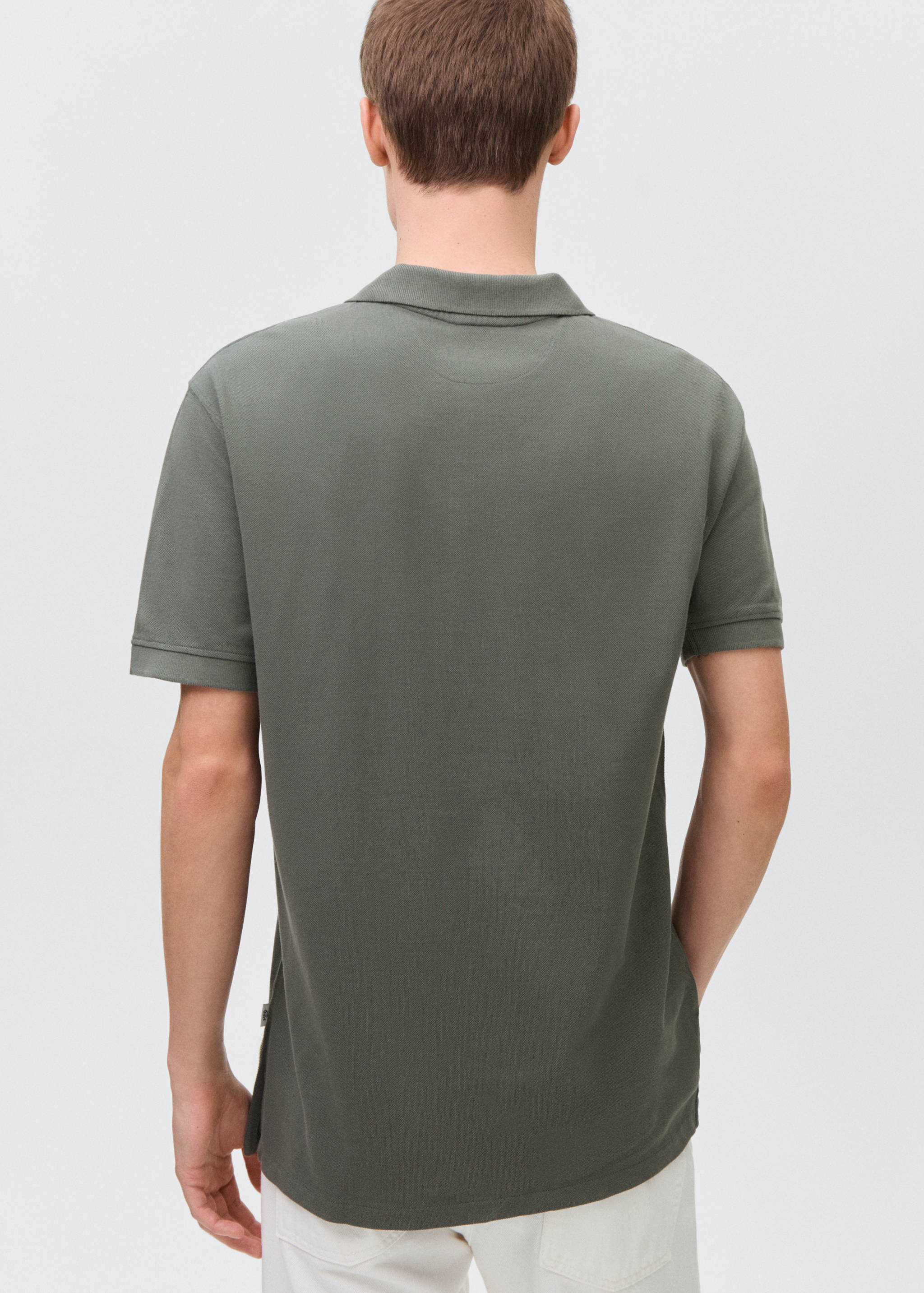 Cotton piqué polo shirt - Reverse of the article