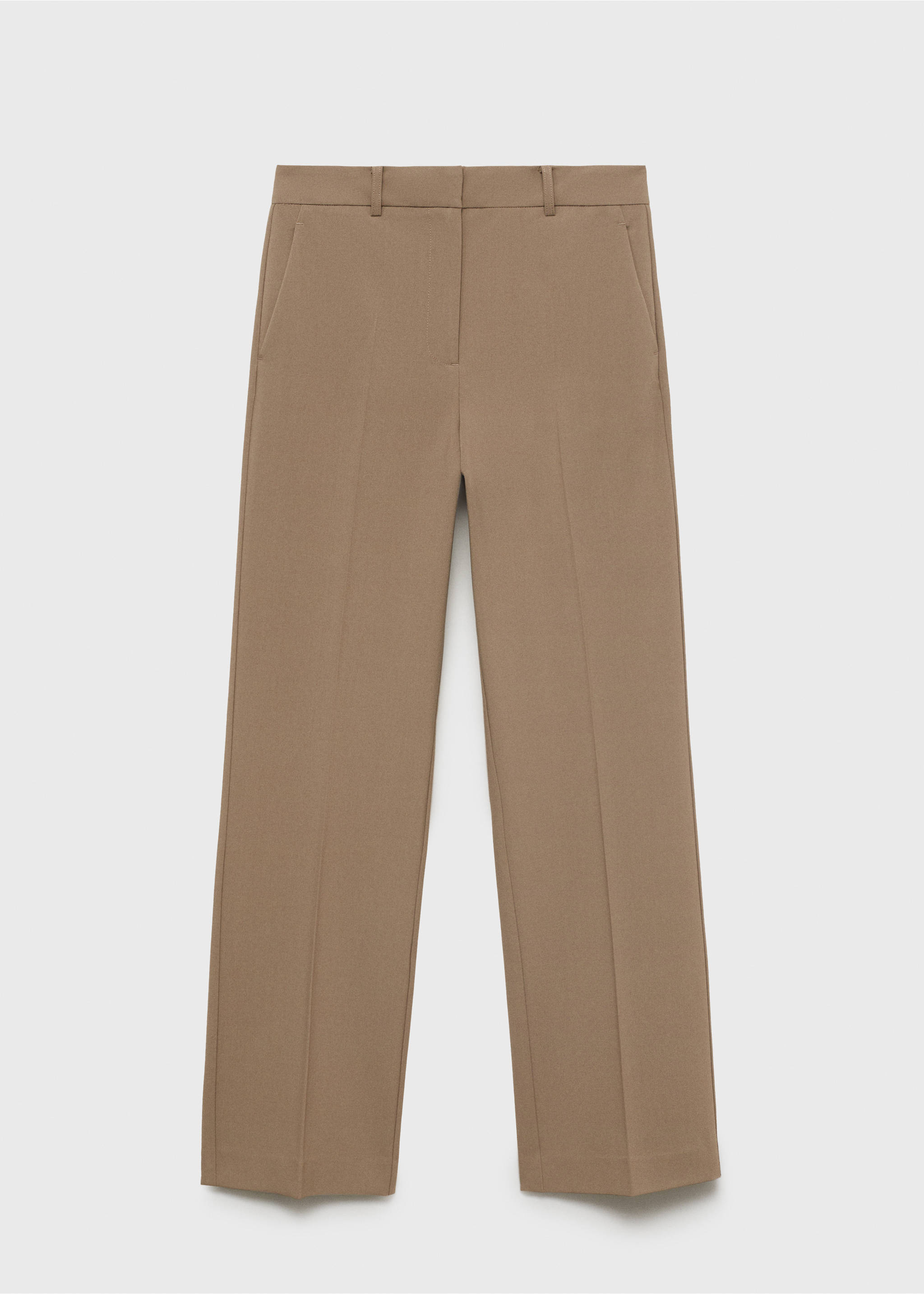 Straight mid-rise trousers - Article without model, Medium Brown. Ref: 87081511-00.