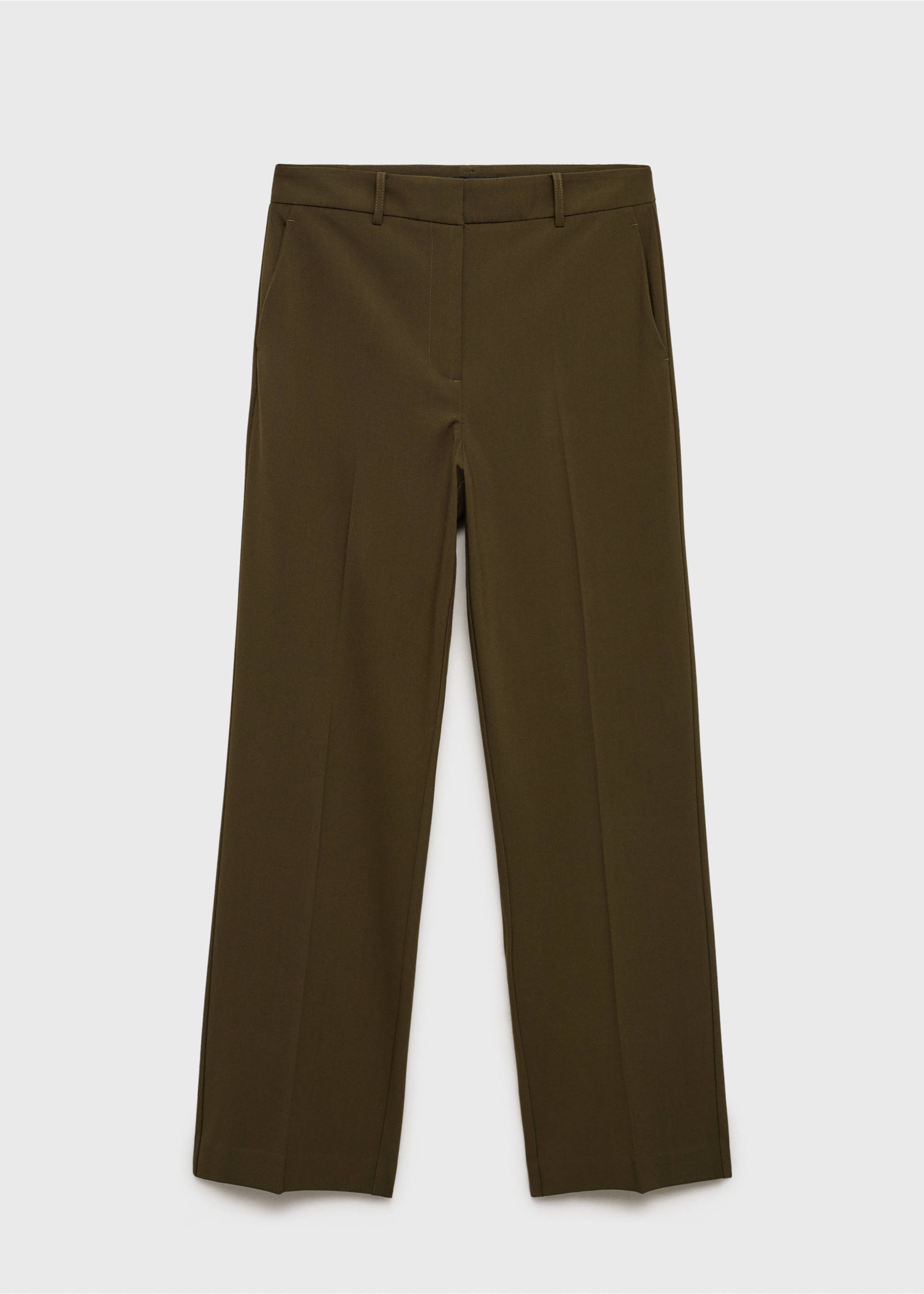 Straight mid-rise trousers - Article without model, Khaki. Ref: 87081511-00.