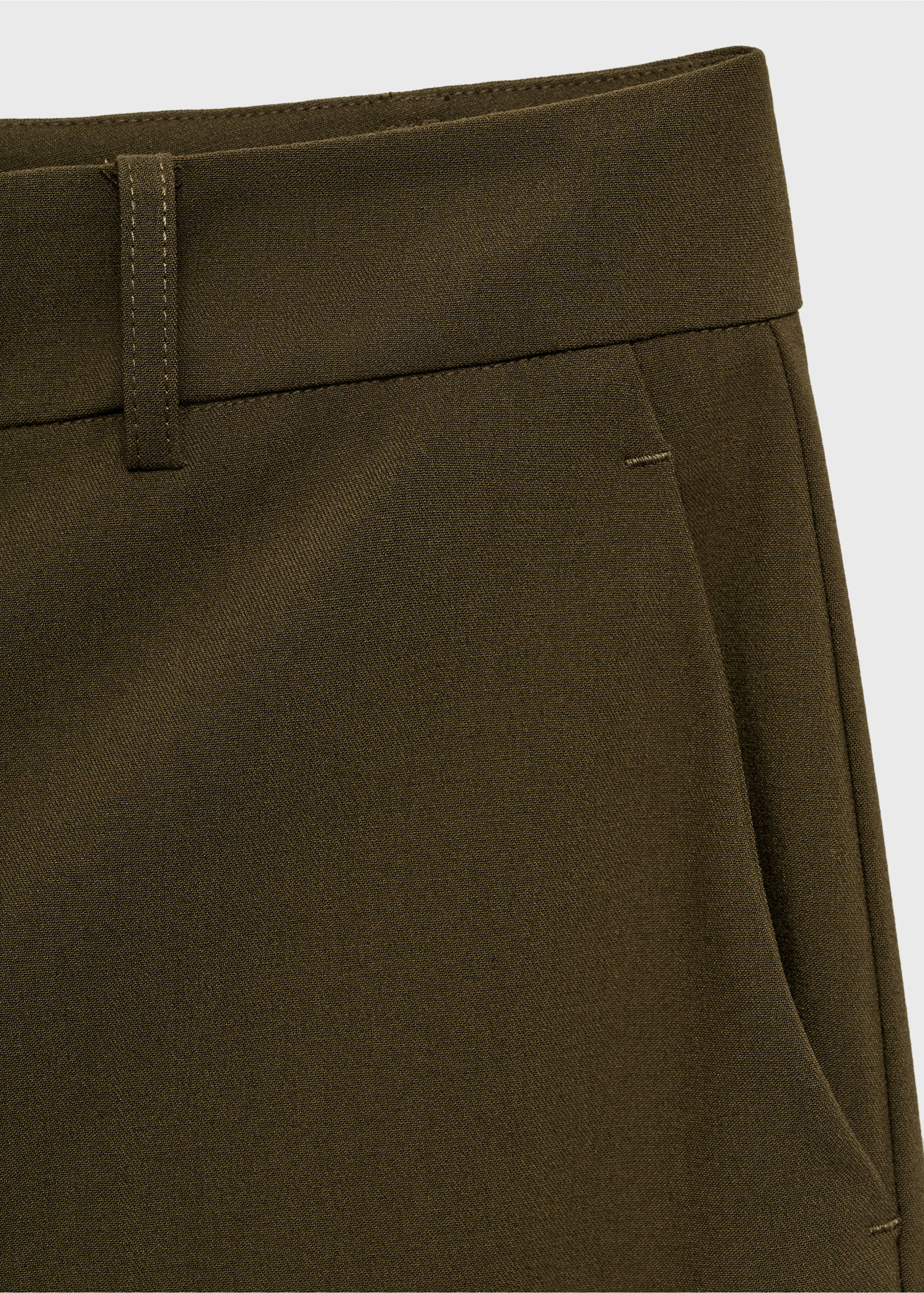 Straight mid-rise trousers - Details of the article 8, Khaki. Ref: 87081511-00.