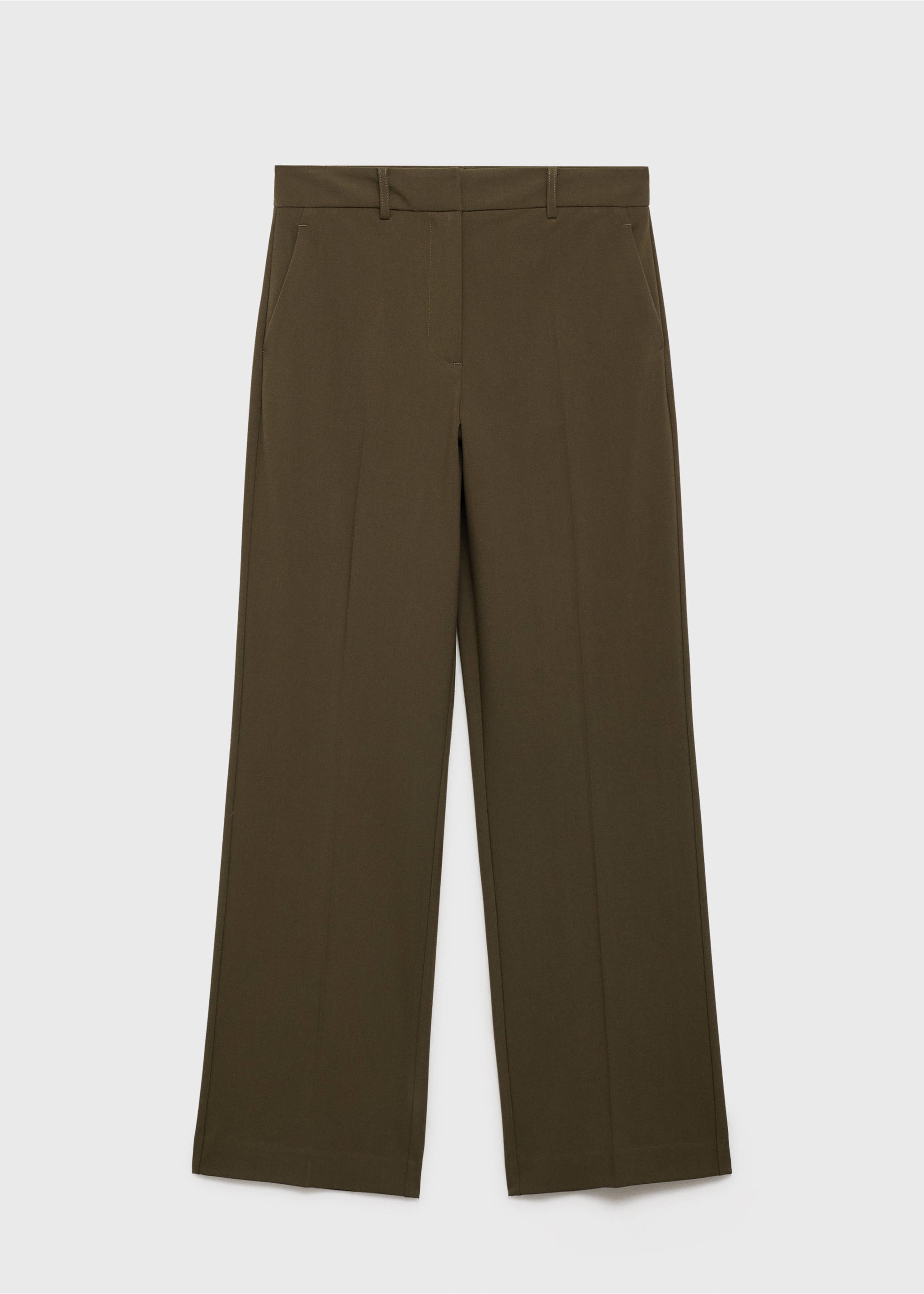 Straight mid-rise trousers - Article without model, Khaki. Ref: 87081511-00.