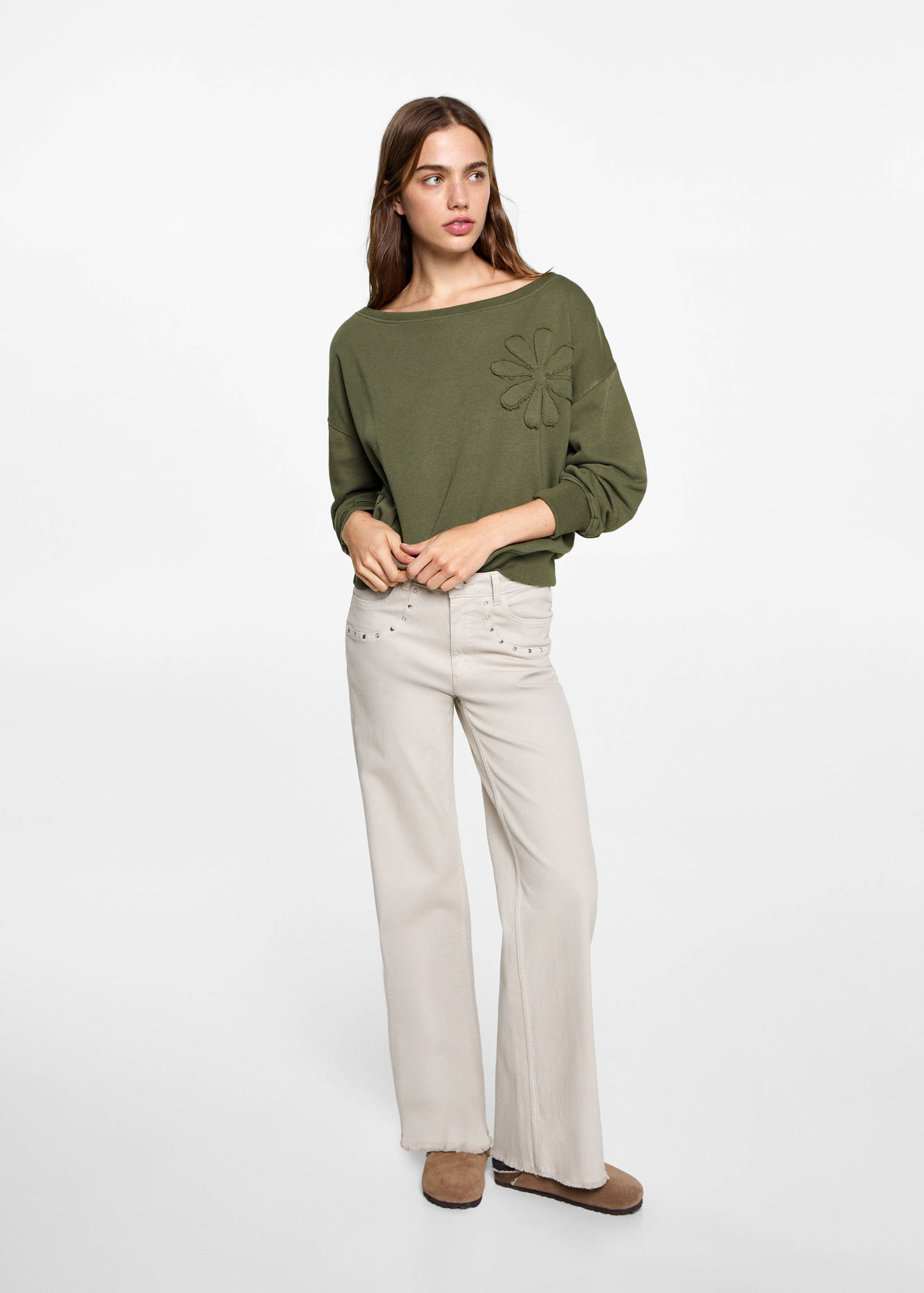 Dessuadora brodat floral - Pla general