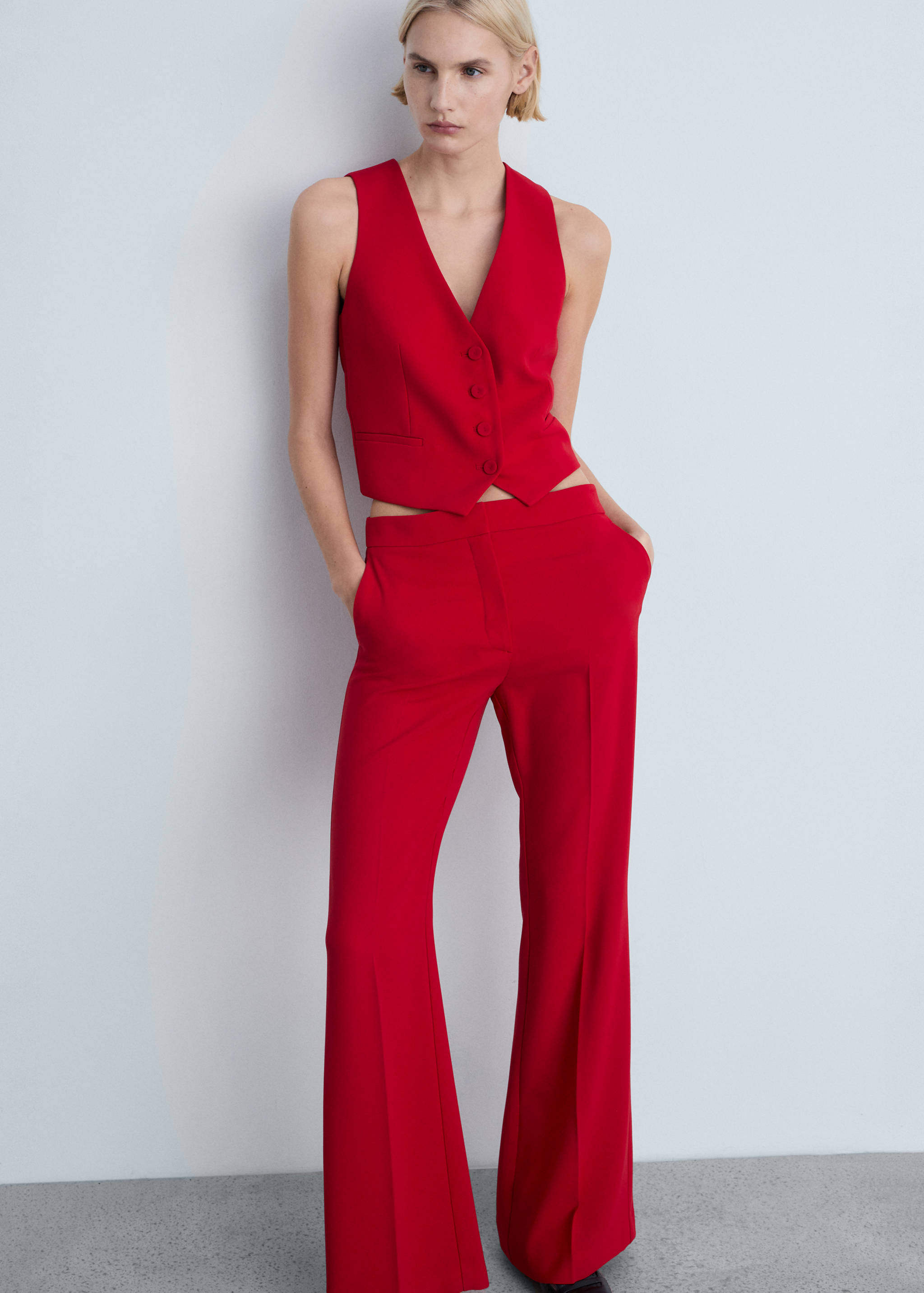 Wide leg suit trousers - Details of the article 2