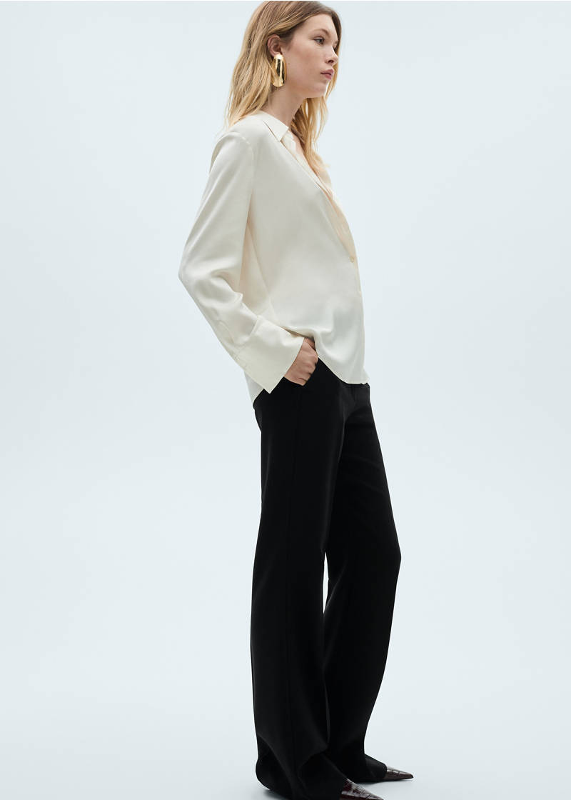 Wide leg suit pants - Black