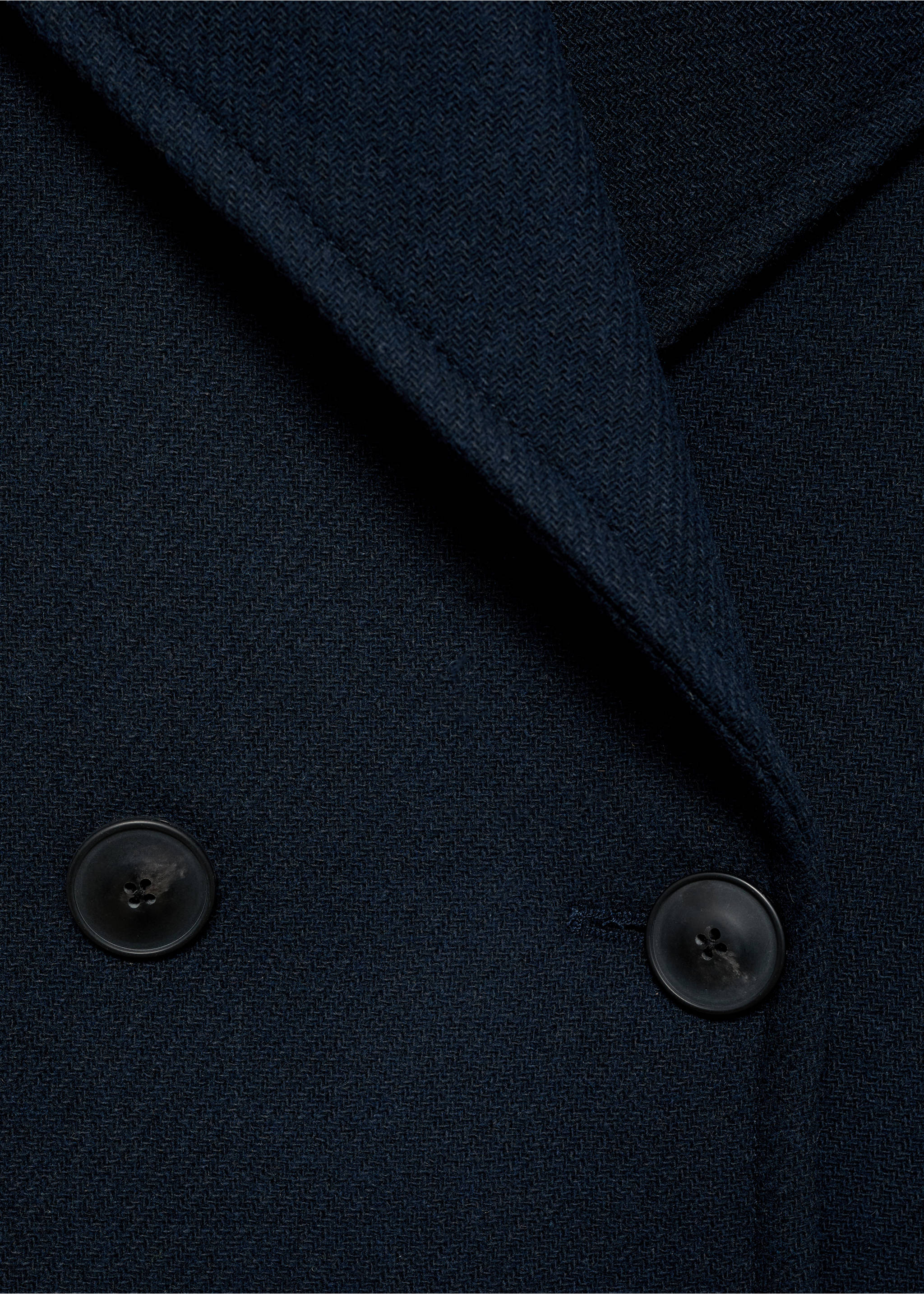 Wool-blend jacket with maxi lapels - Details of the article 0, Dark Navy. Ref: 87081521-00.
