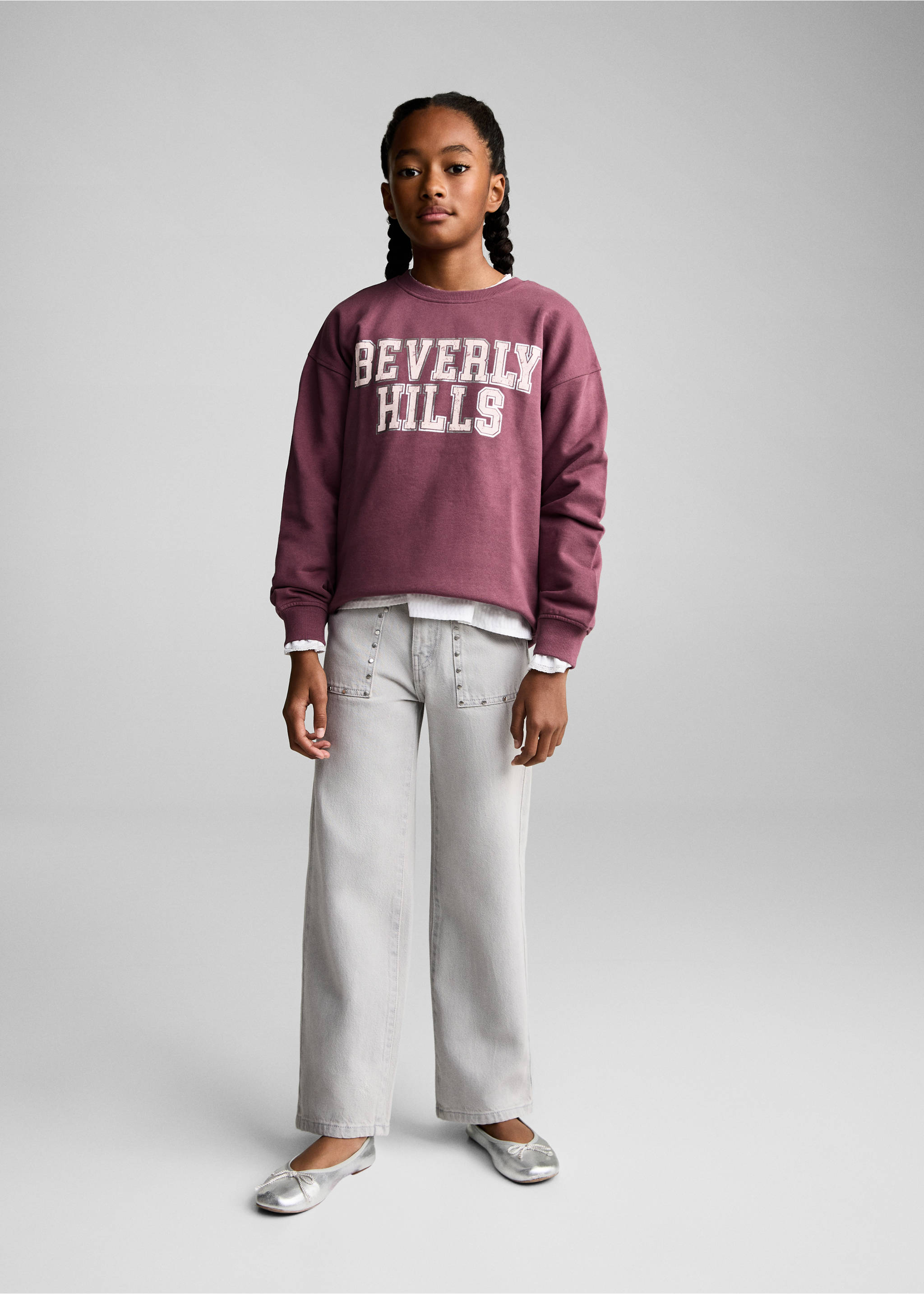 Printed message sweatshirt - General plane, Pink. Ref: 87082024-00.