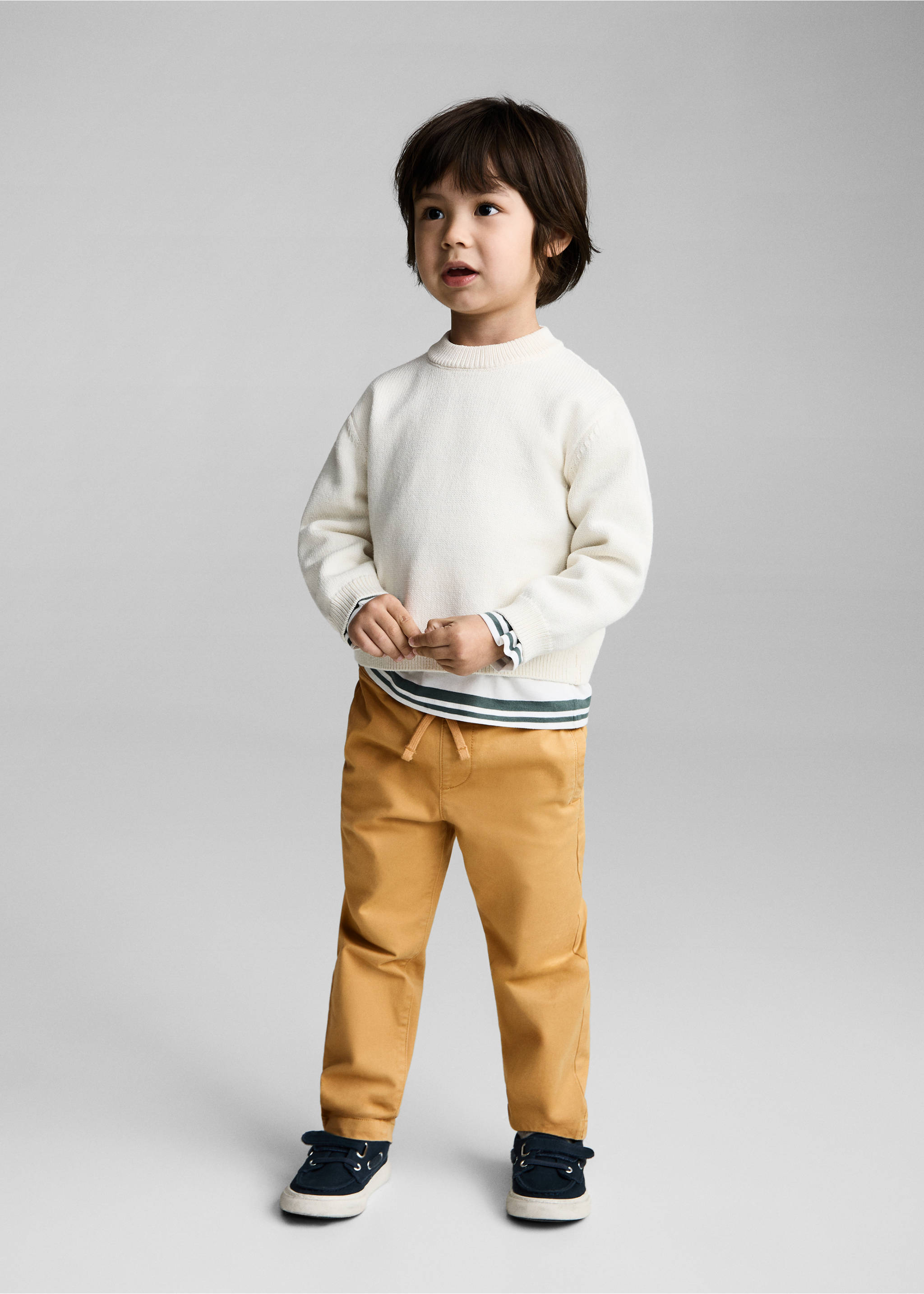 Jogger-Hose aus Baumwolle - Allgemeine Ansicht, Senfgelb. Ref: 87082533-00.