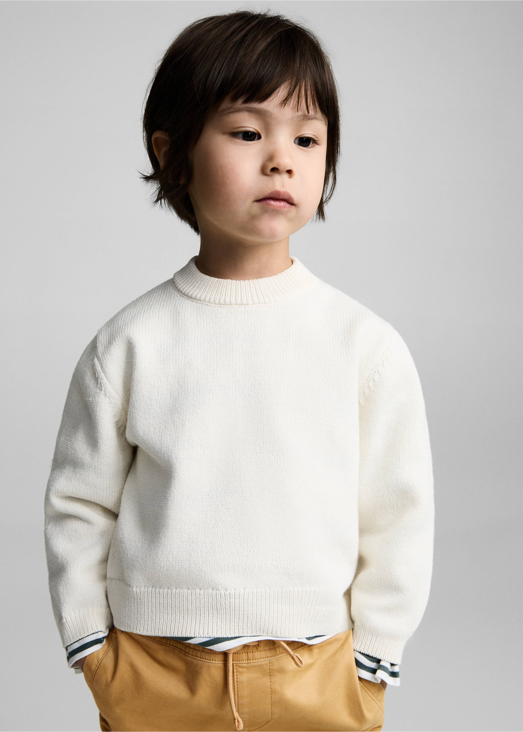 Jogger-Hose aus Baumwolle - Mittlere Ansicht, Senfgelb. Ref: 87082533-00.