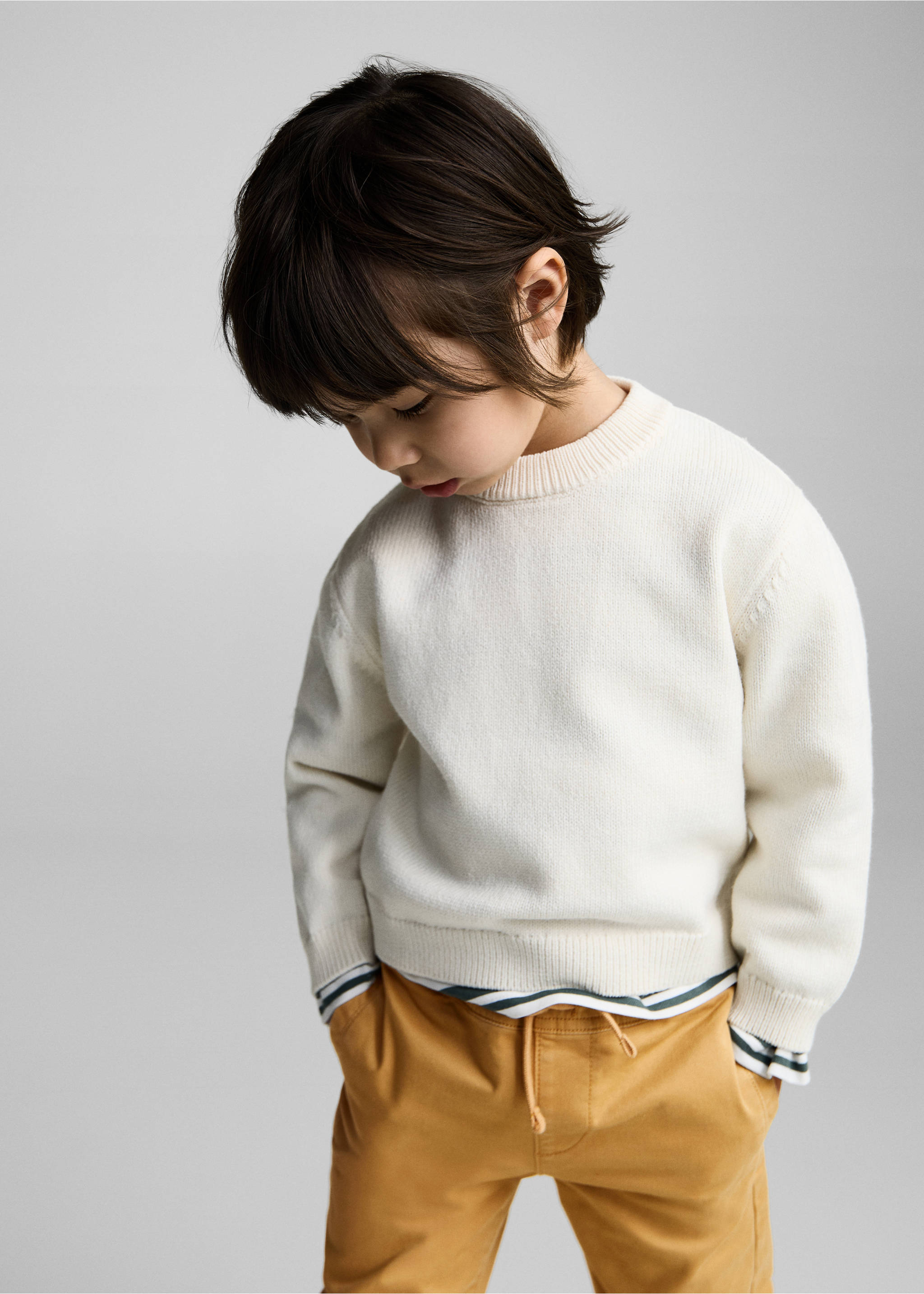 Jogger-Hose aus Baumwolle - Detail des Artikels 2, Senfgelb. Ref: 87082533-00.