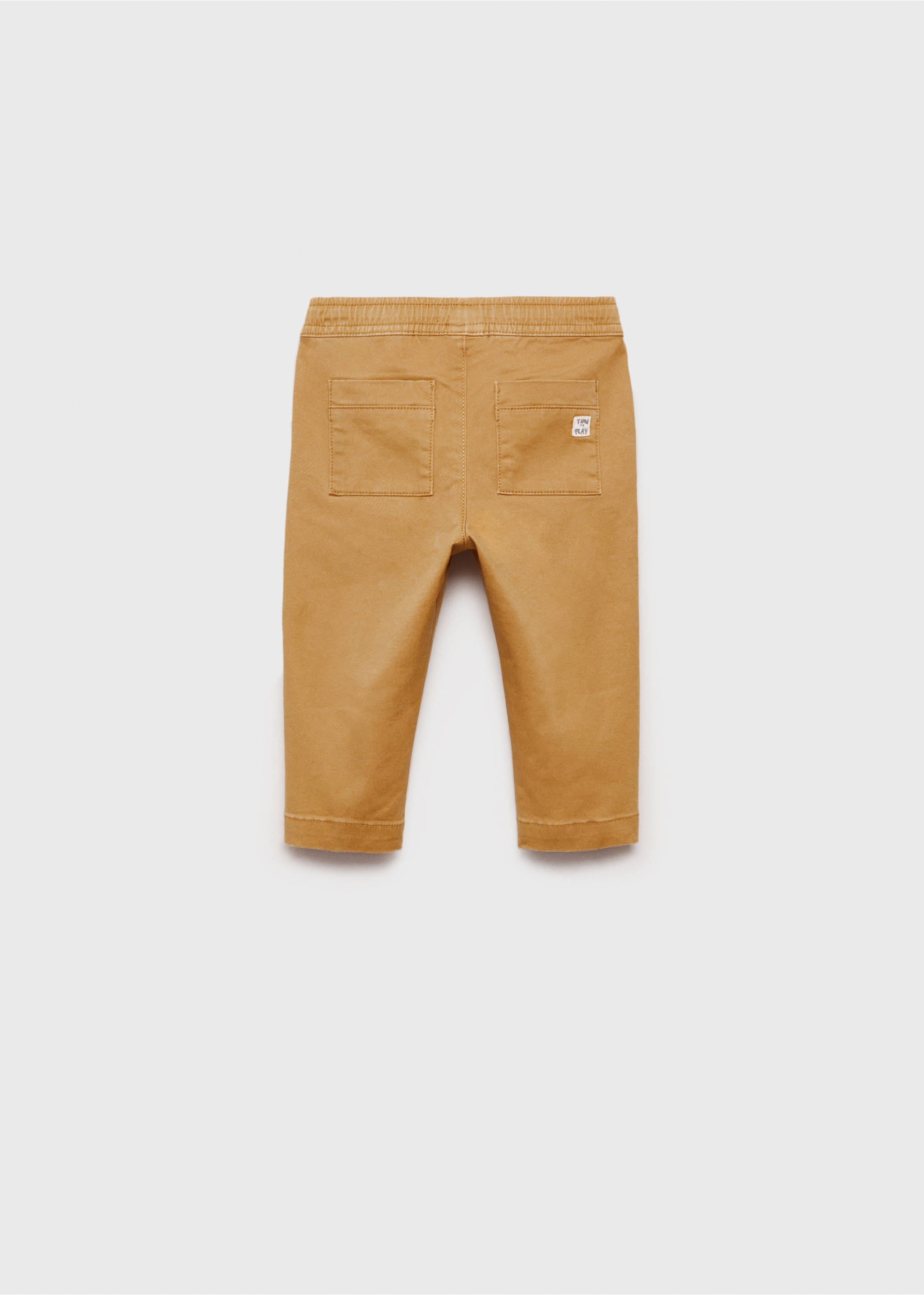 Jogger-Hose aus Baumwolle - Rückseite des Artikels, Senfgelb. Ref: 87082533-00.