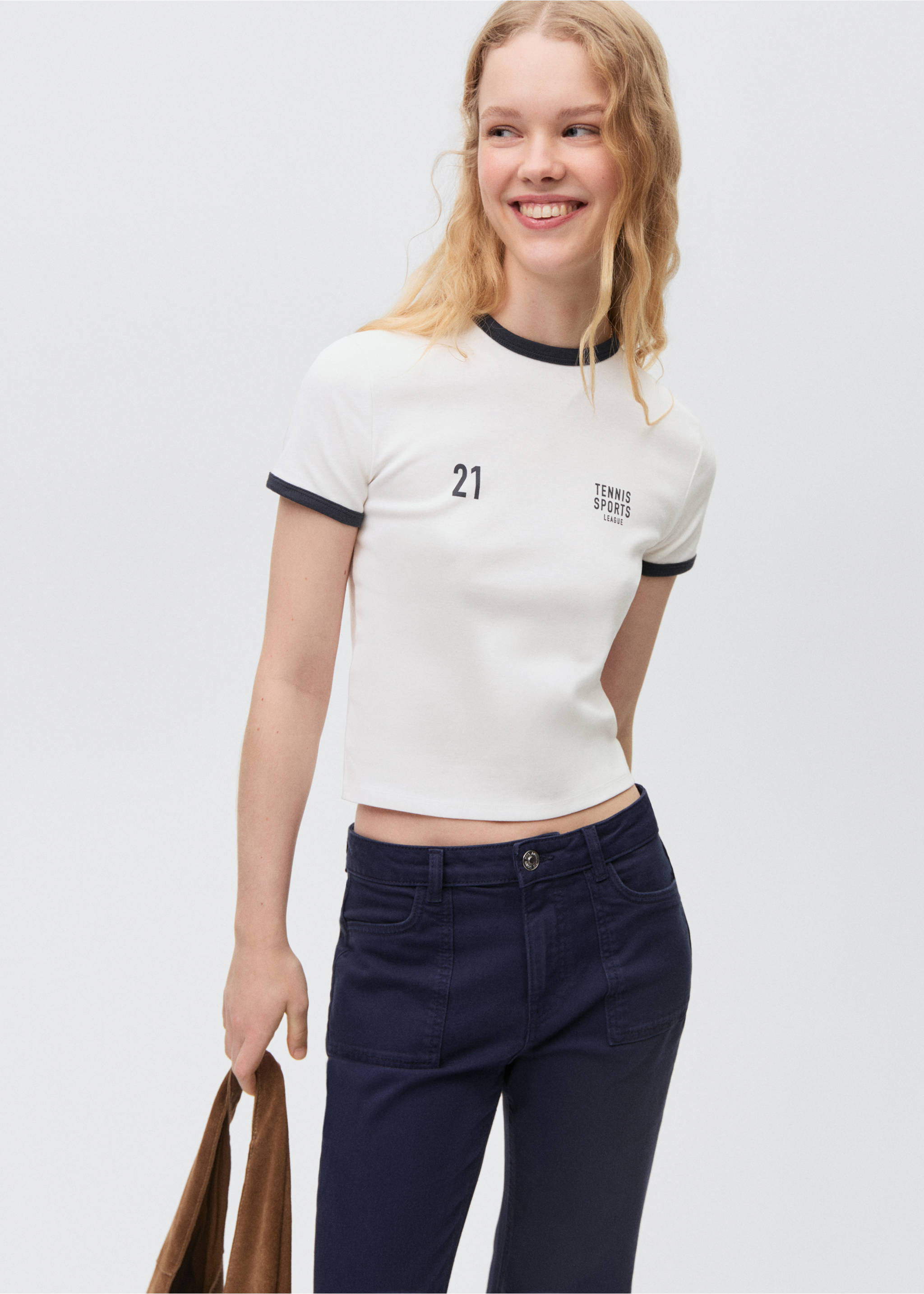 Flared-Jeans - Mittlere Ansicht, Dunkles Marineblau. Ref: 87082535-00.