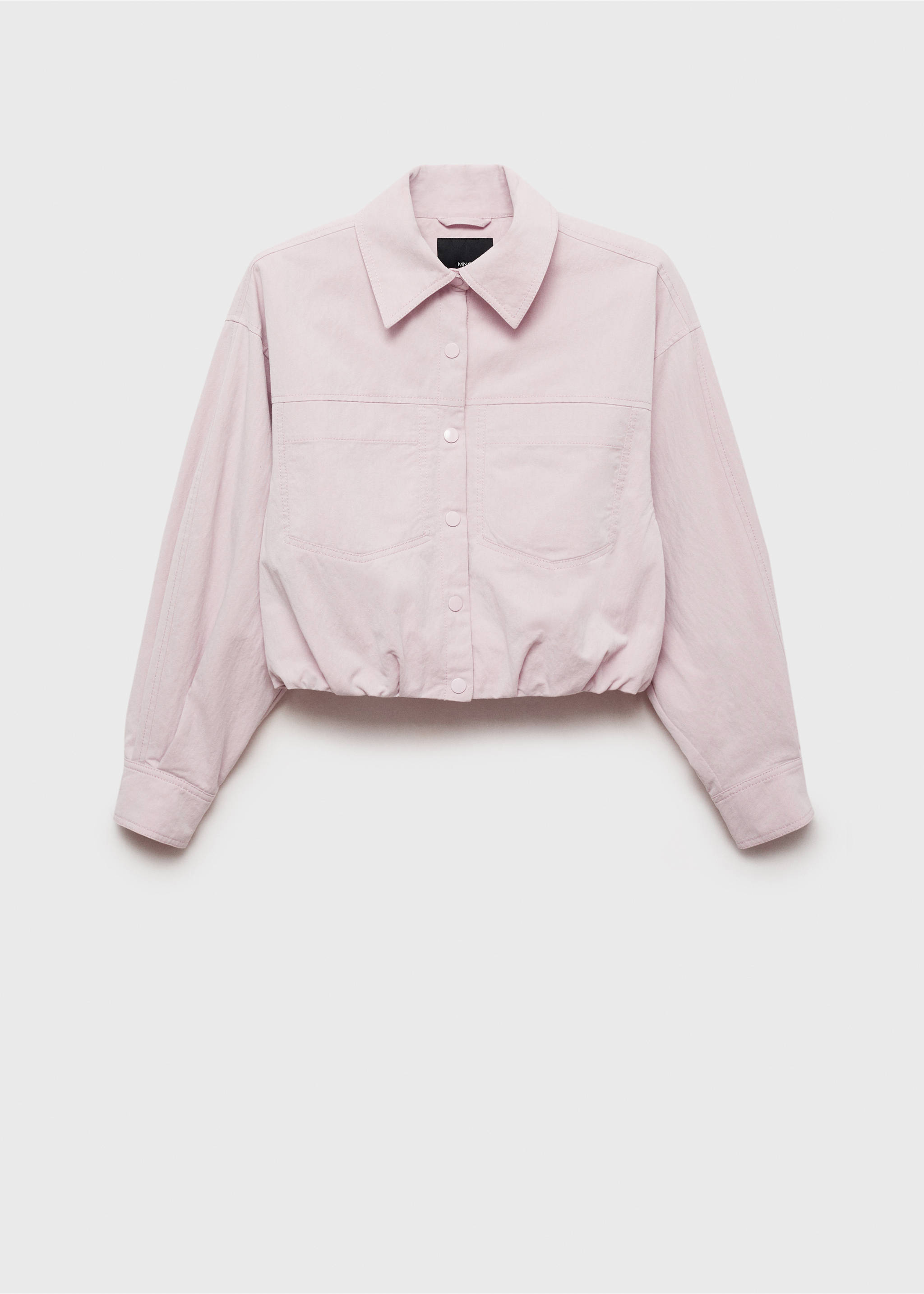 Gathered denim jacket - Article without model, Lilac. Ref: 87082537-00.