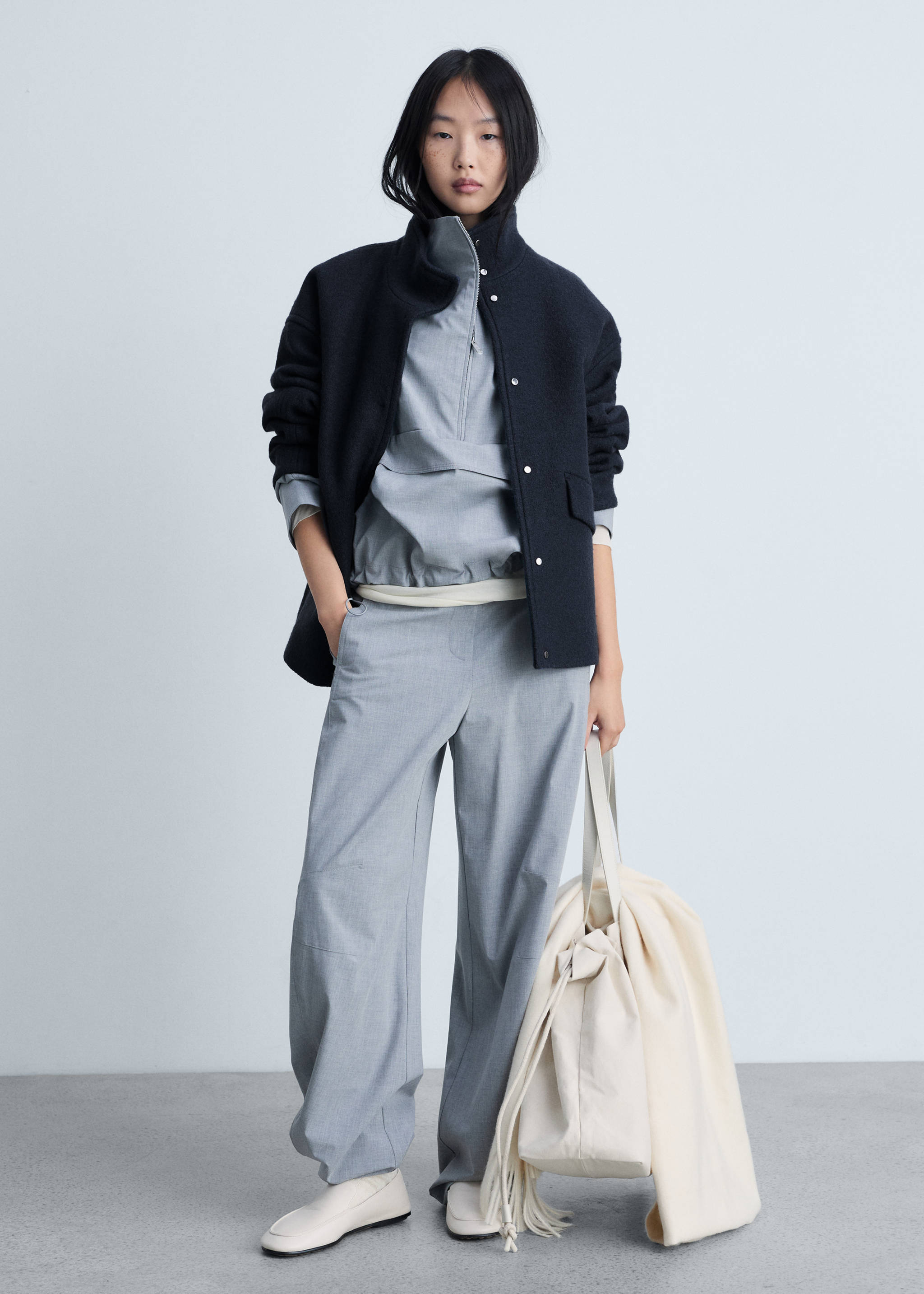 Turtleneck wool jacket - General plane