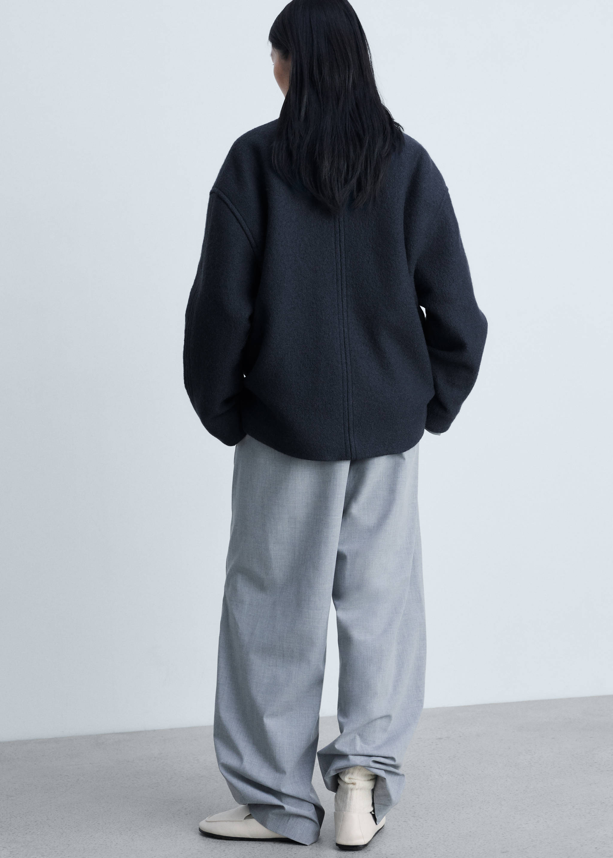 Turtleneck wool jacket - Reverse of the article