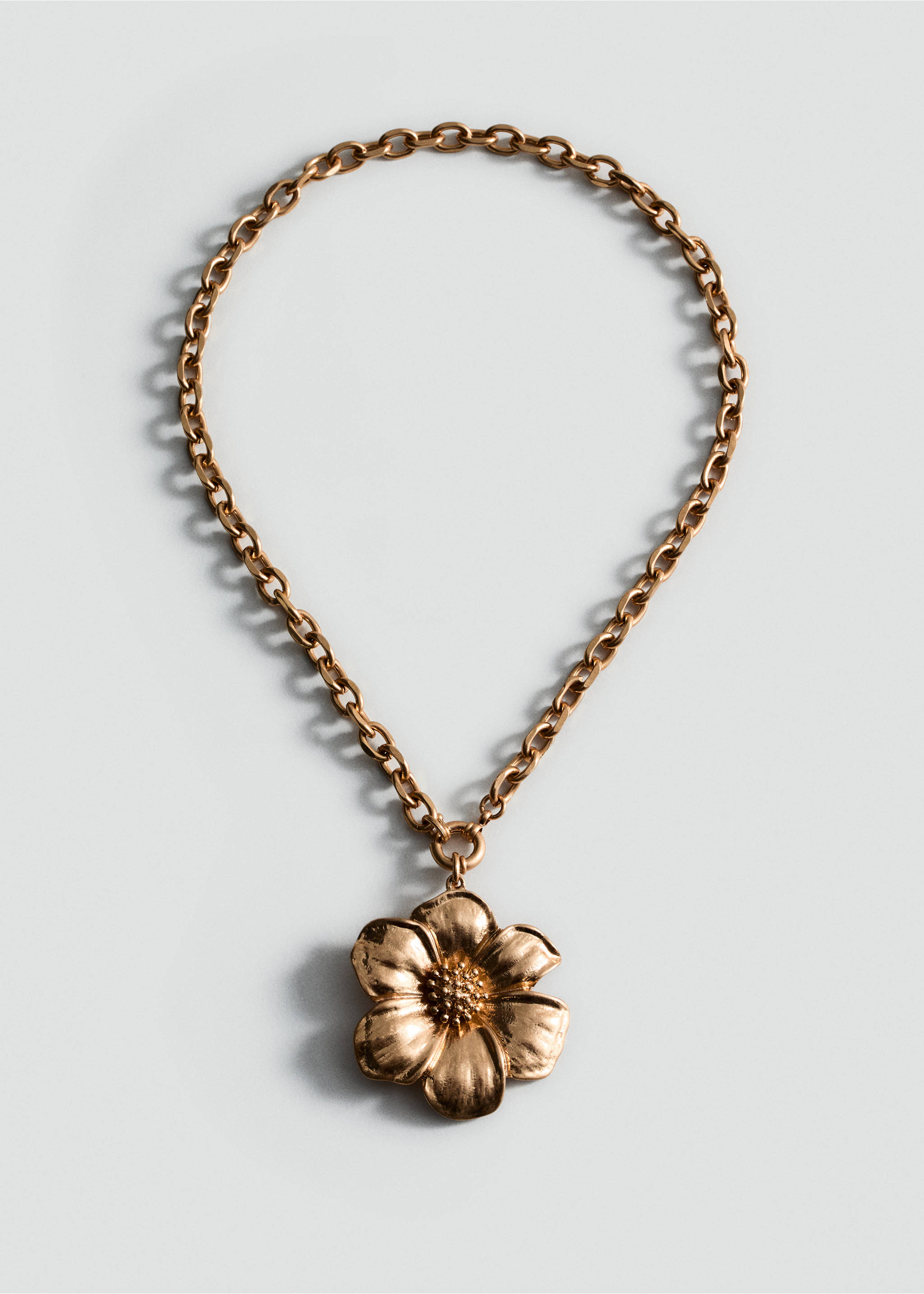 Floral pendant necklace - Article without model, Gold. Ref: 87082541-00.