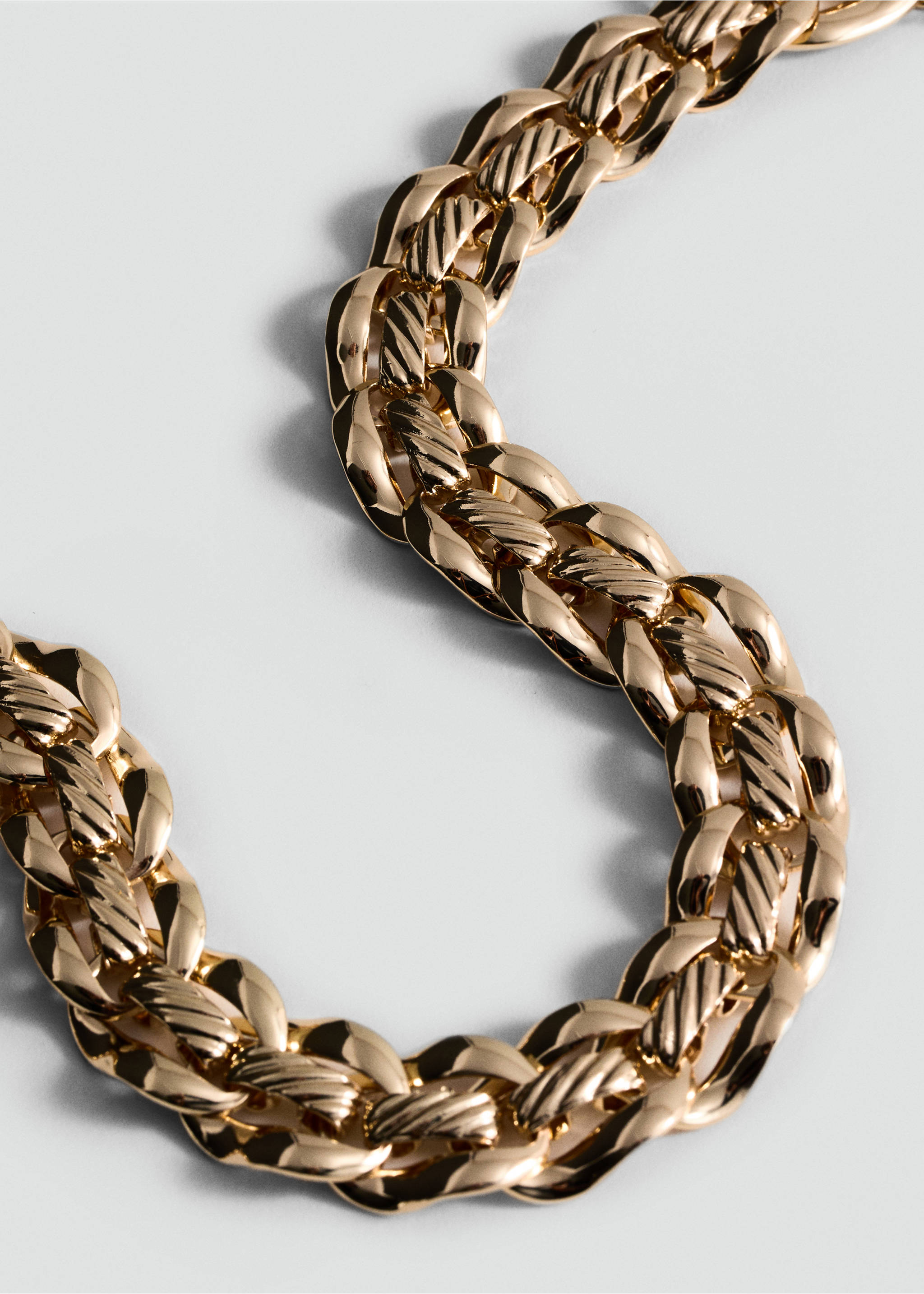 Link chain necklace - Medium plane, Gold. Ref: 87082542-00.