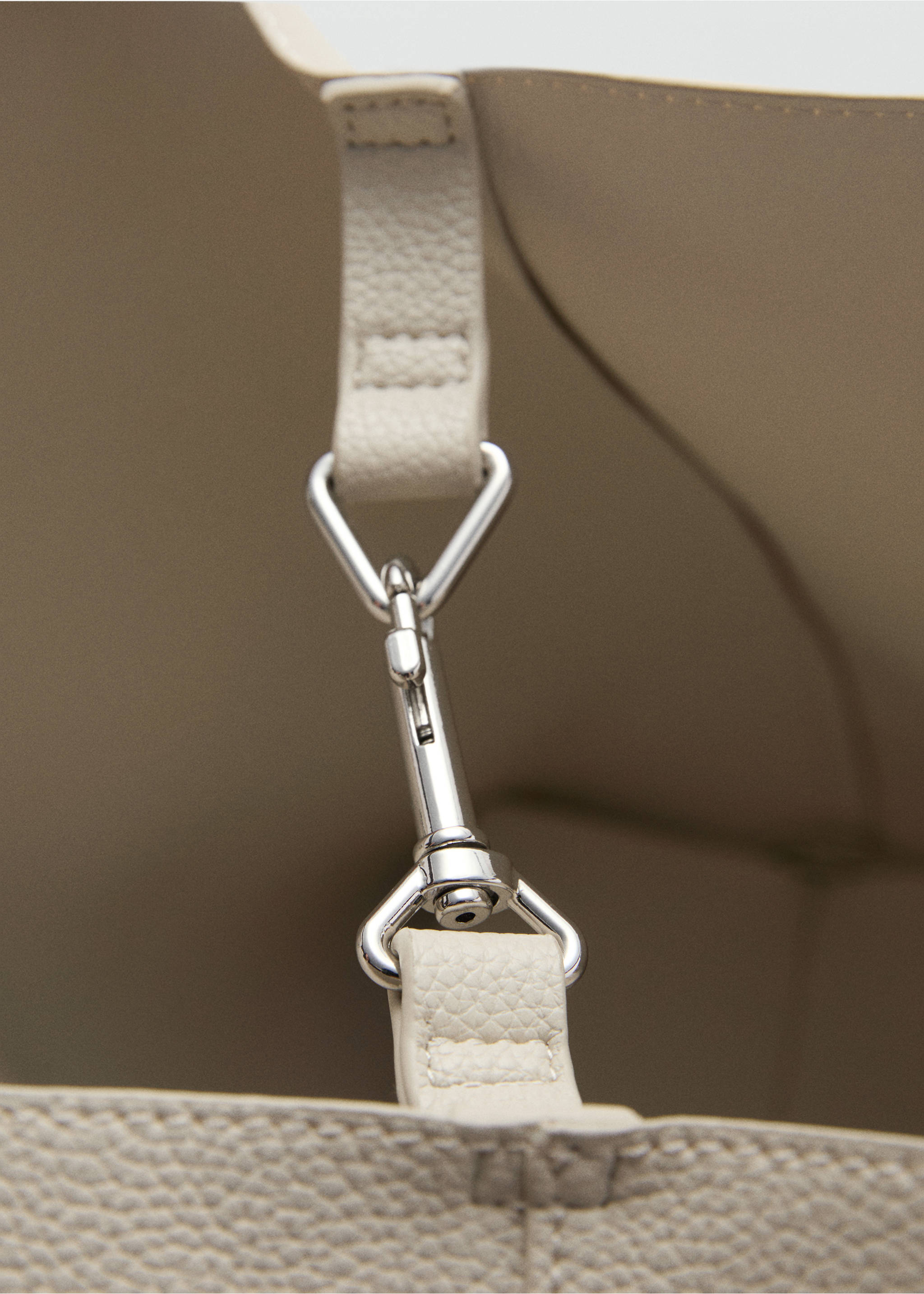 Shopper-Bag in genarbter Optik - Detail des Artikels 3, Ecru. Ref: 87082543-00.