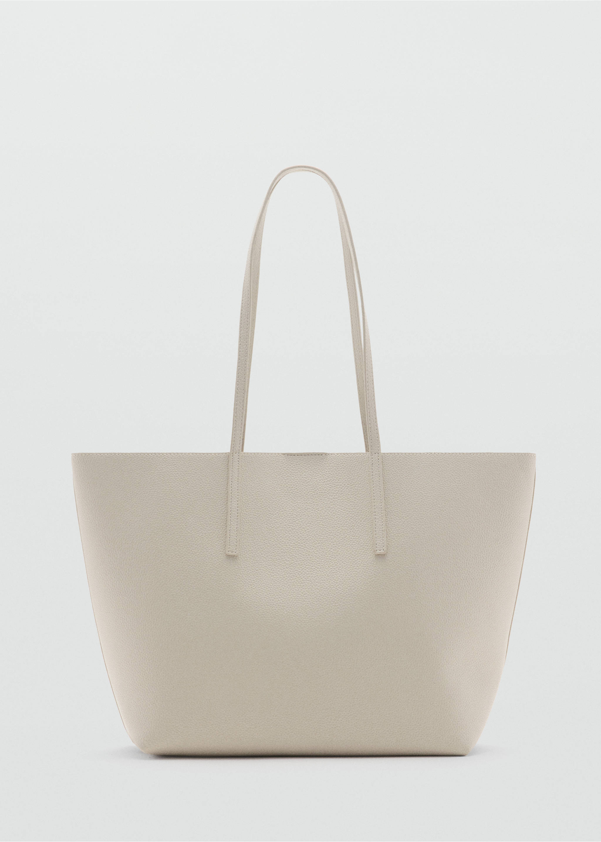 Shopper-Bag in genarbter Optik - Artikel ohne Model, Ecru. Ref: 87082543-00.