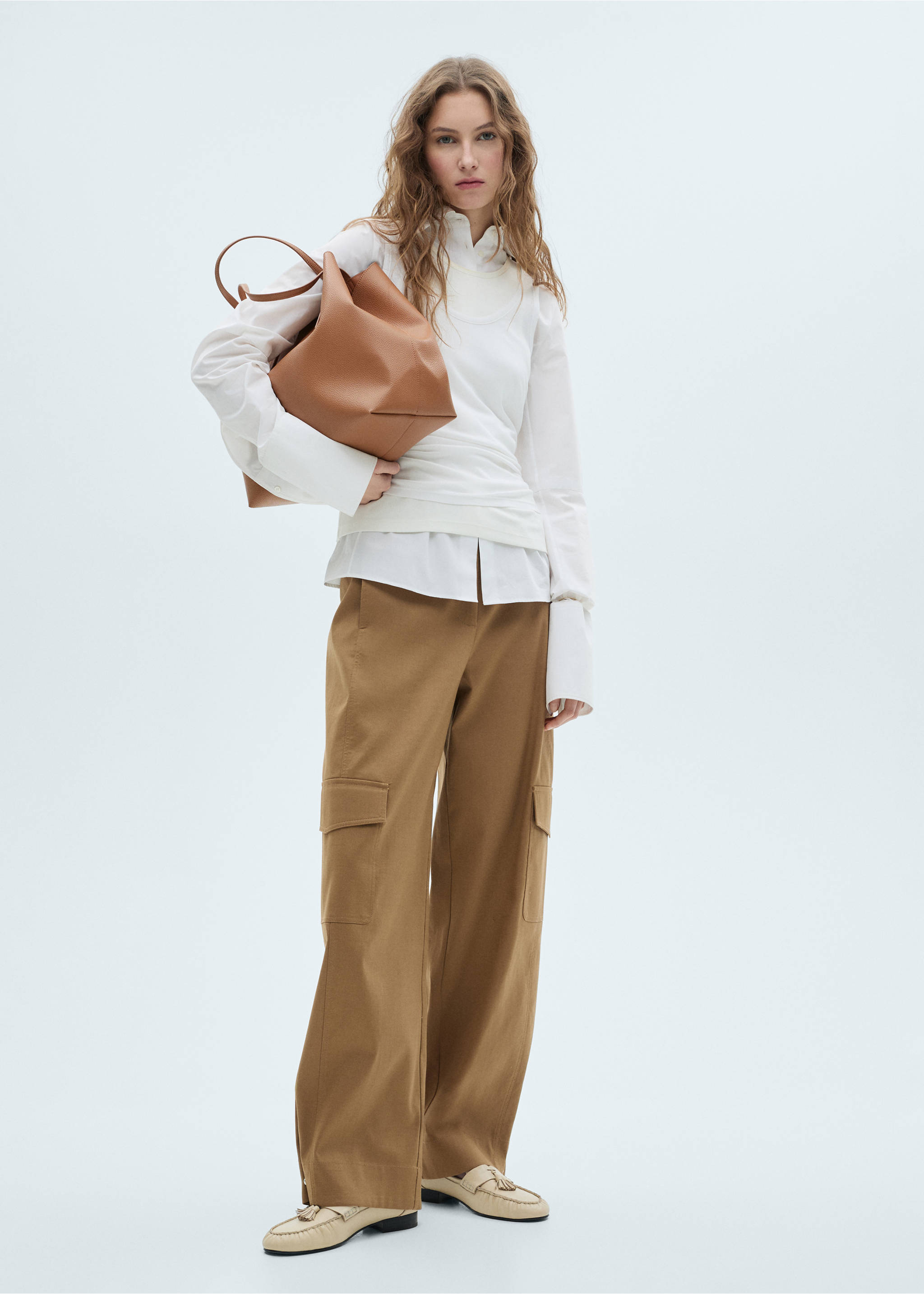 Pebbled effect shopper bag - General plane, Leather. Ref: 87082543-00.