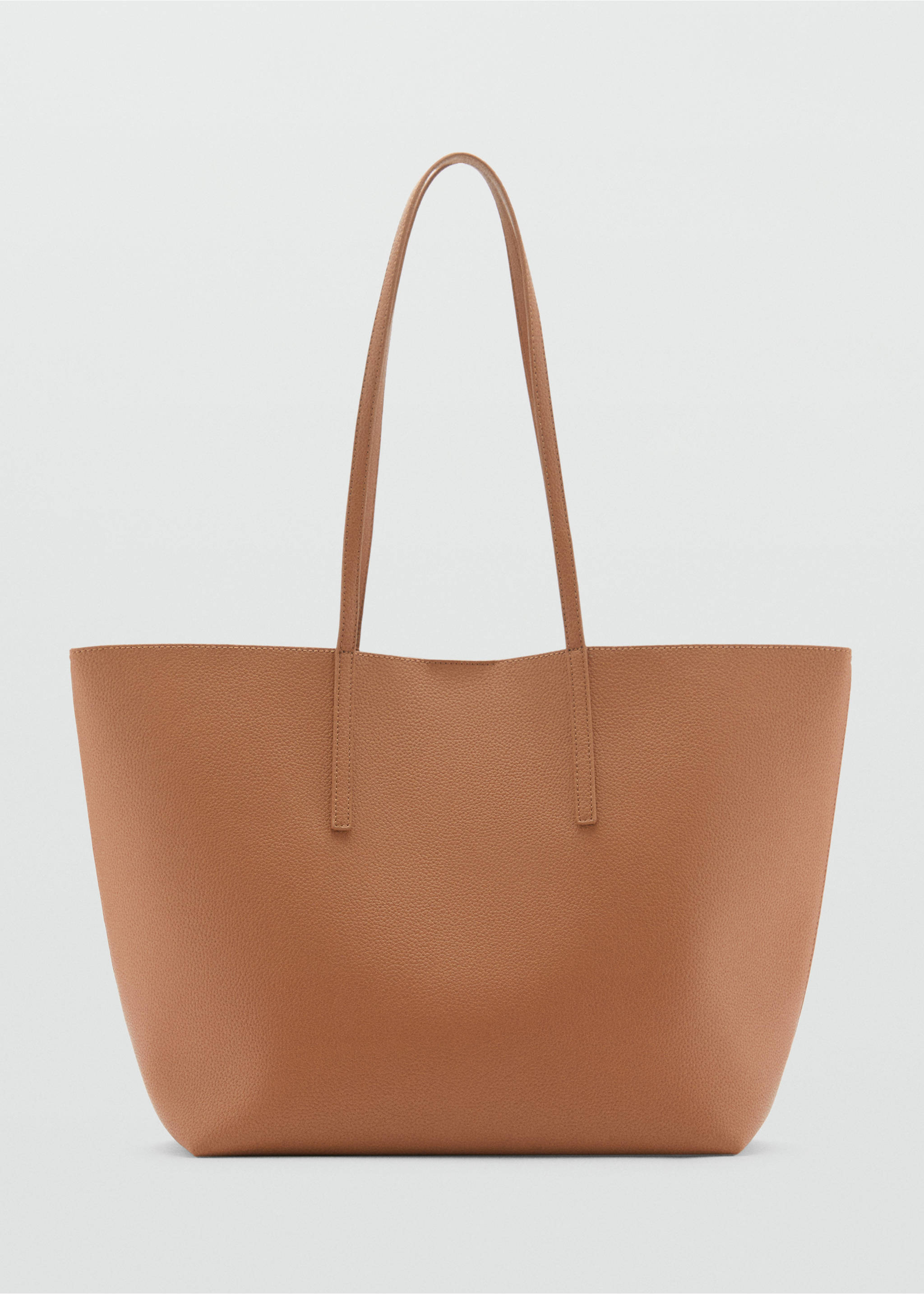 Shopper-Bag in genarbter Optik - Artikel ohne Model, Mittelbraun. Ref: 87082543-00.
